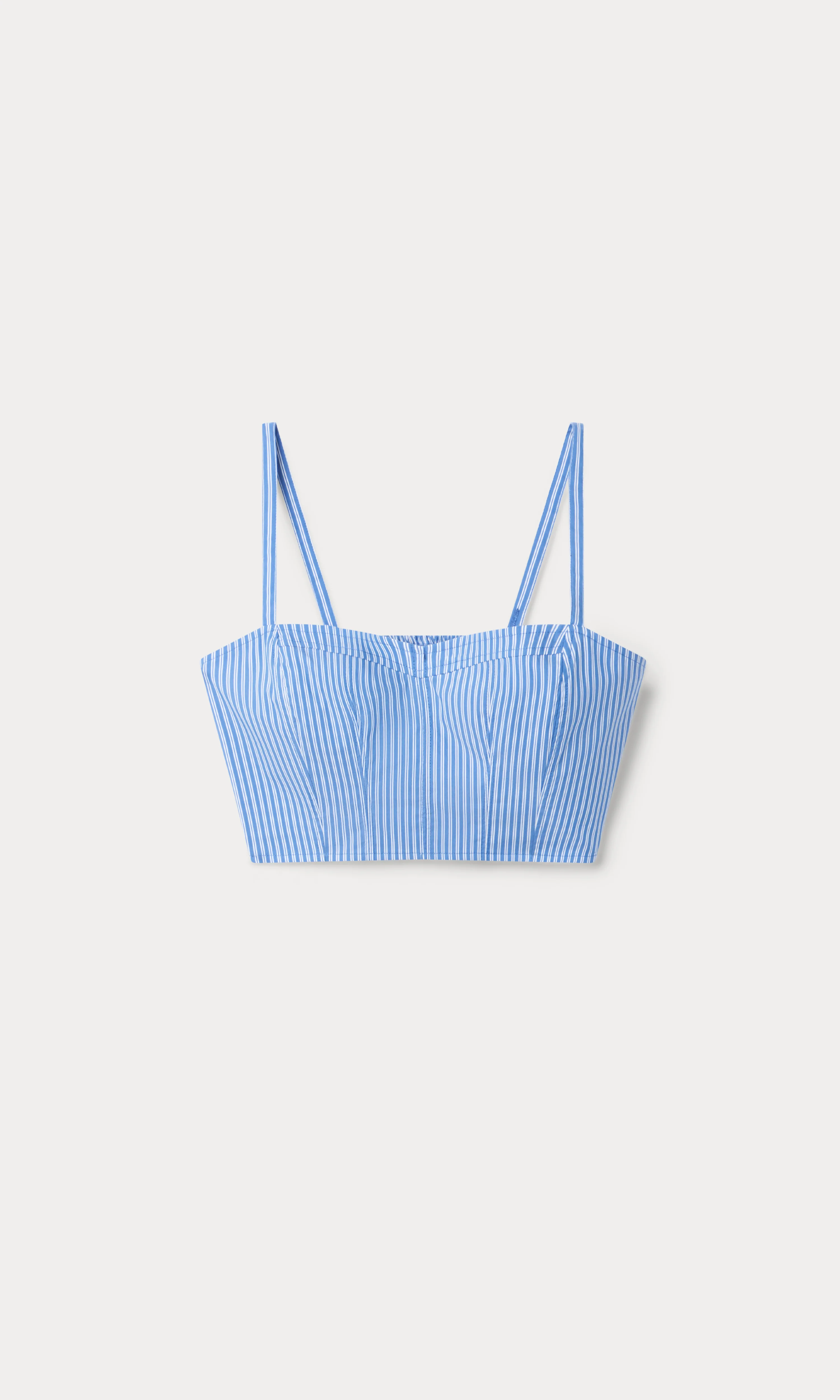 POPLIN BUSTIER CAMI TOP | BLUE &amp; WHITE STRIPE - Image 6