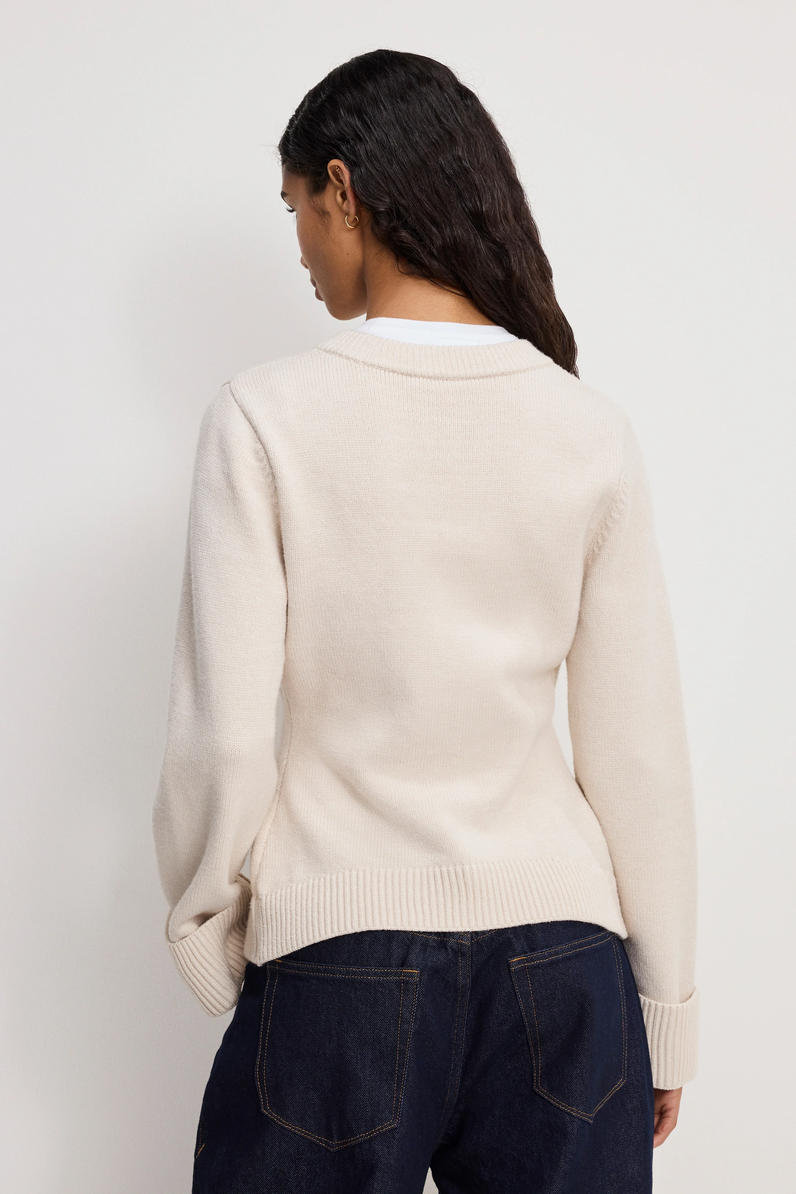 BUTTON FRONT KNIT CARDIGAN | VANILLA001 - Image 3