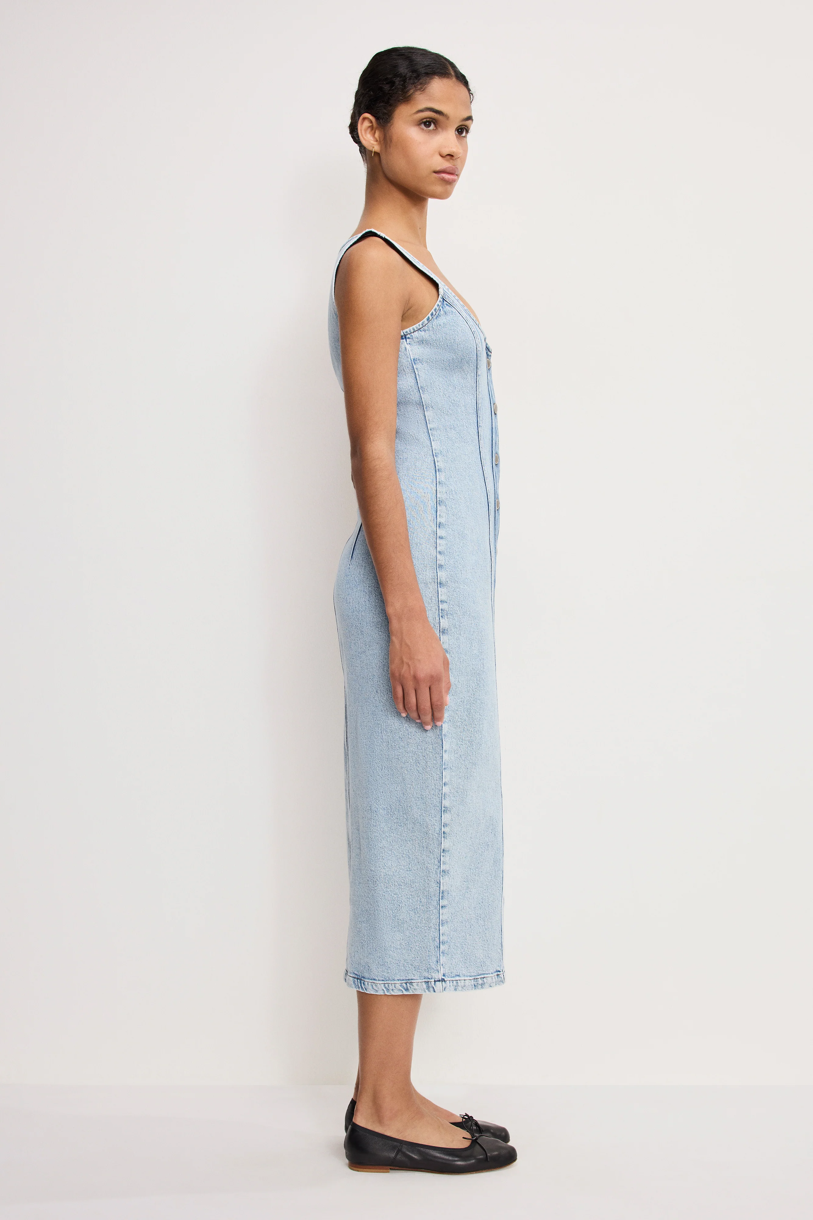 BUTTON FRONT MIDI DRESS | INDIGO911 - Image 2