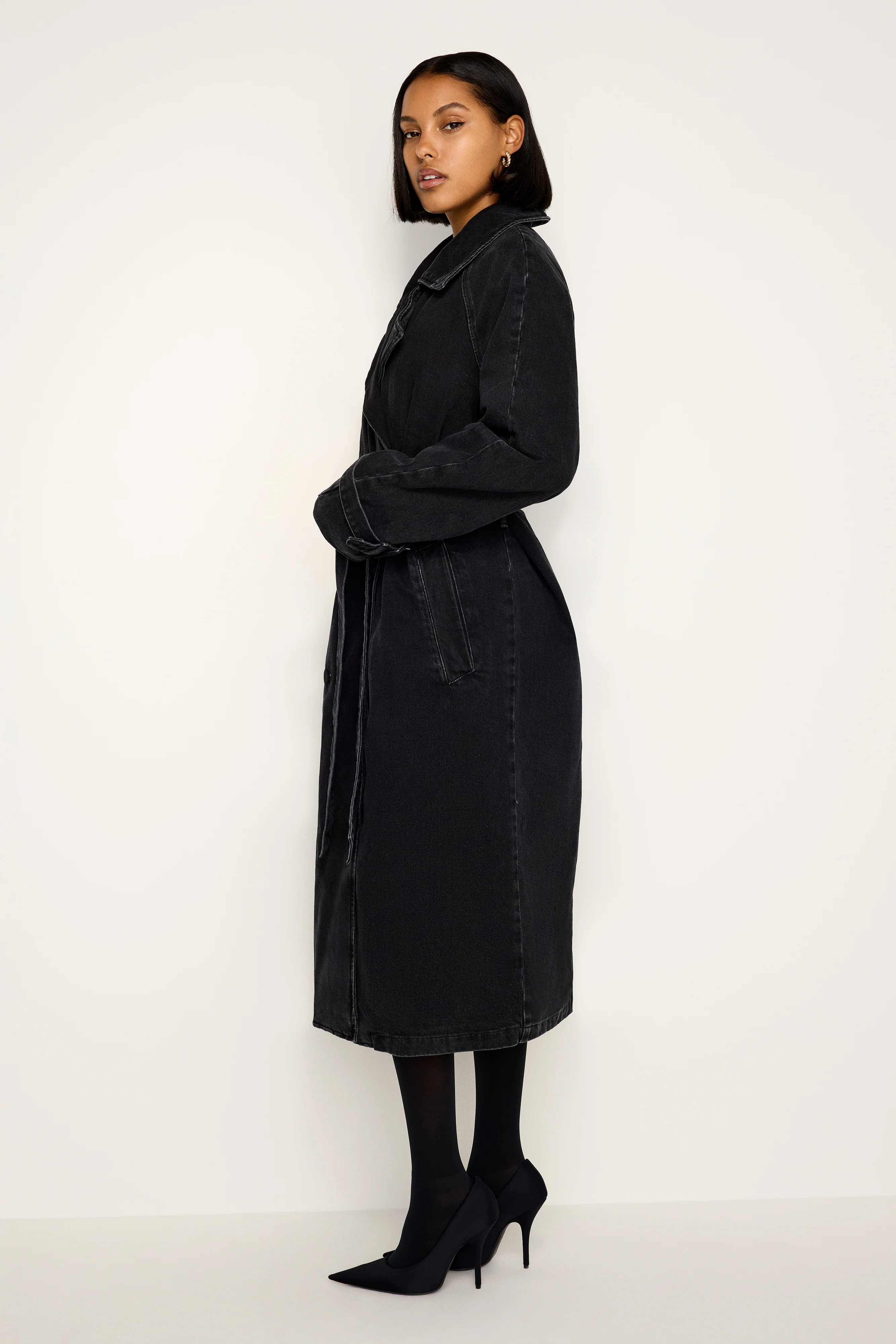CLASSIC TRENCH COAT | BLACK351 - Image 4