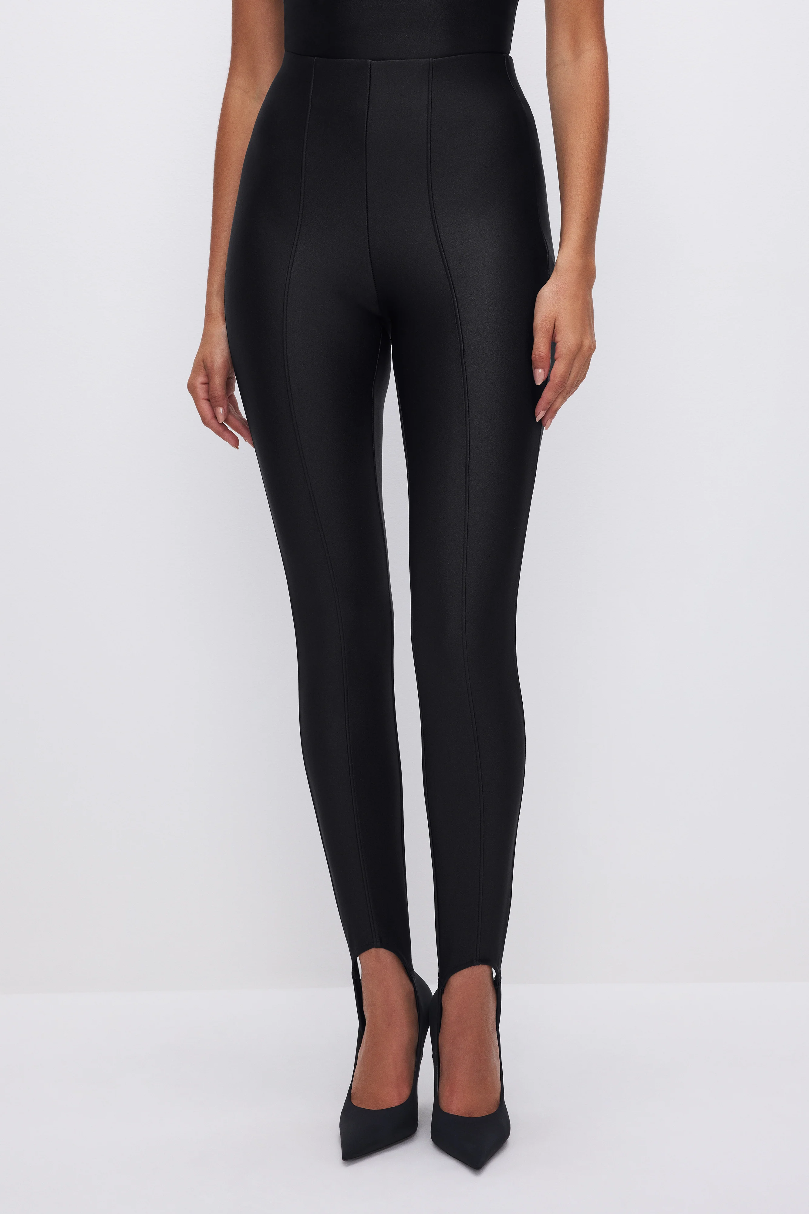 COMPRESSION SHINE STIRRUP LEGGINGS | BLACK001