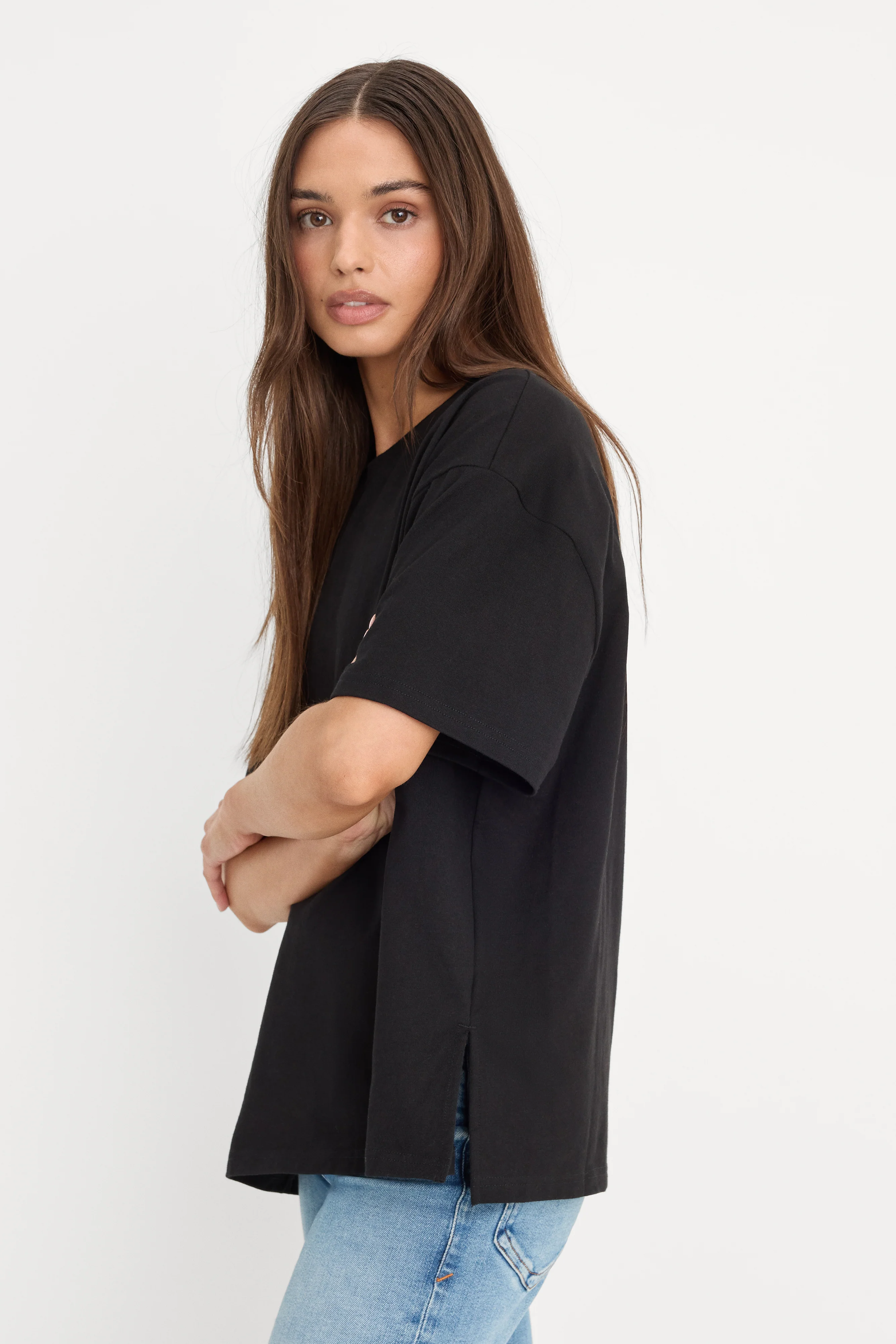 COTTON OVERSIZED TEE | BLACK001 - Image 3
