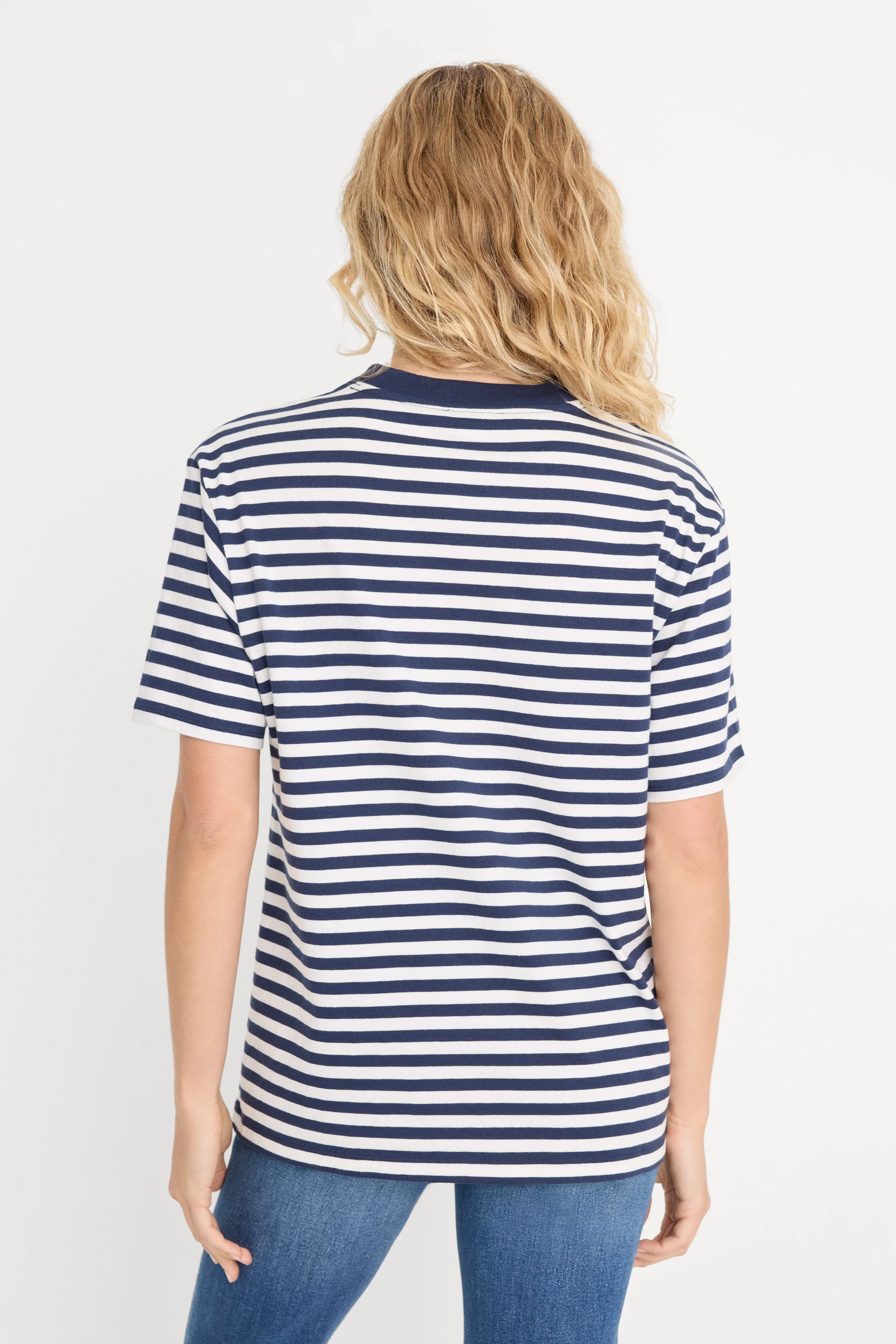 THE OVERSIZED TEE | CLEAN STRIPE HORIZON INK - Image 4