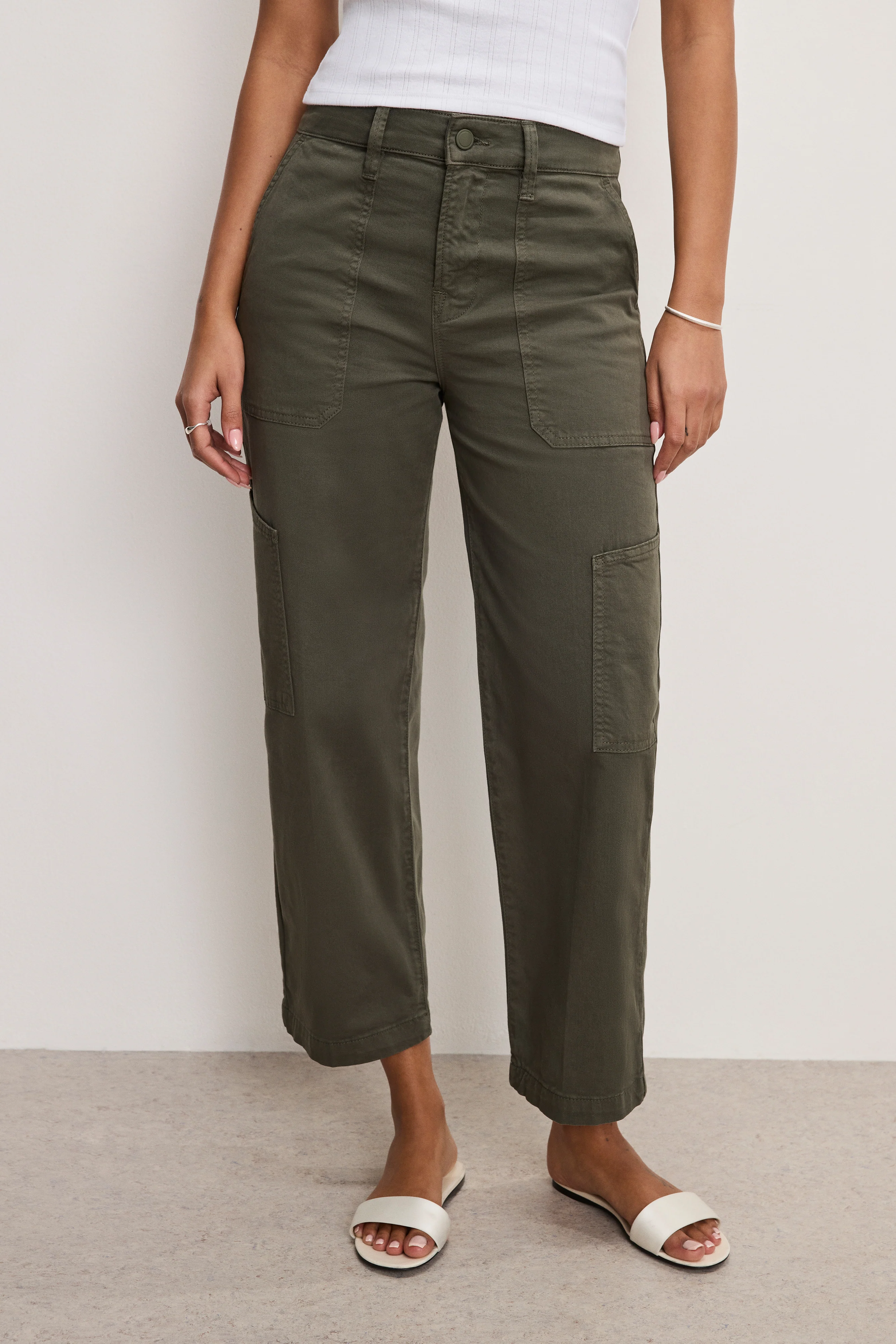CARGO CROPPED TWILL PANTS | FATIGUE001 - Image 2