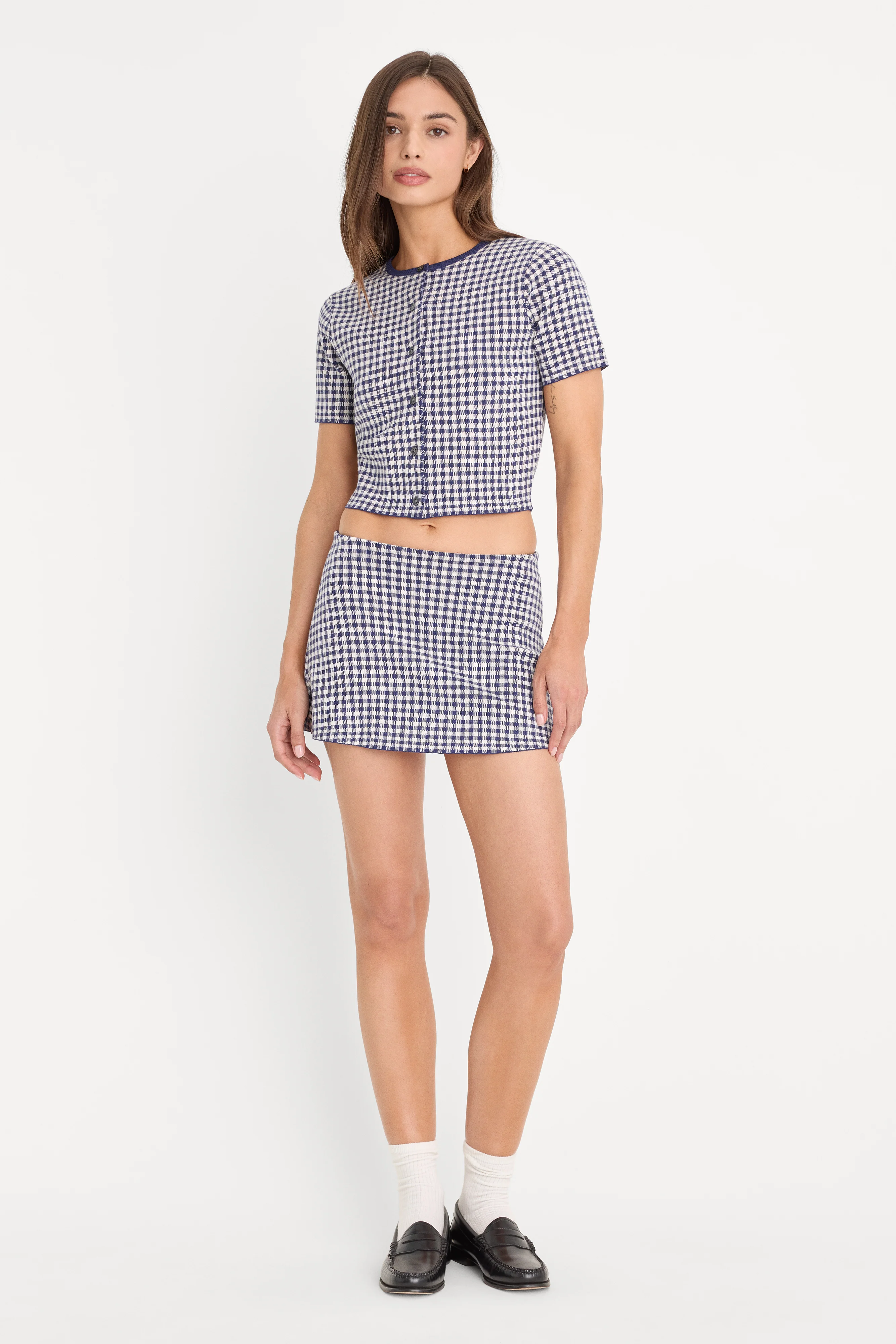 THE KEEPSAKE CARDIGAN | NAVY GINGHAM - Image 4