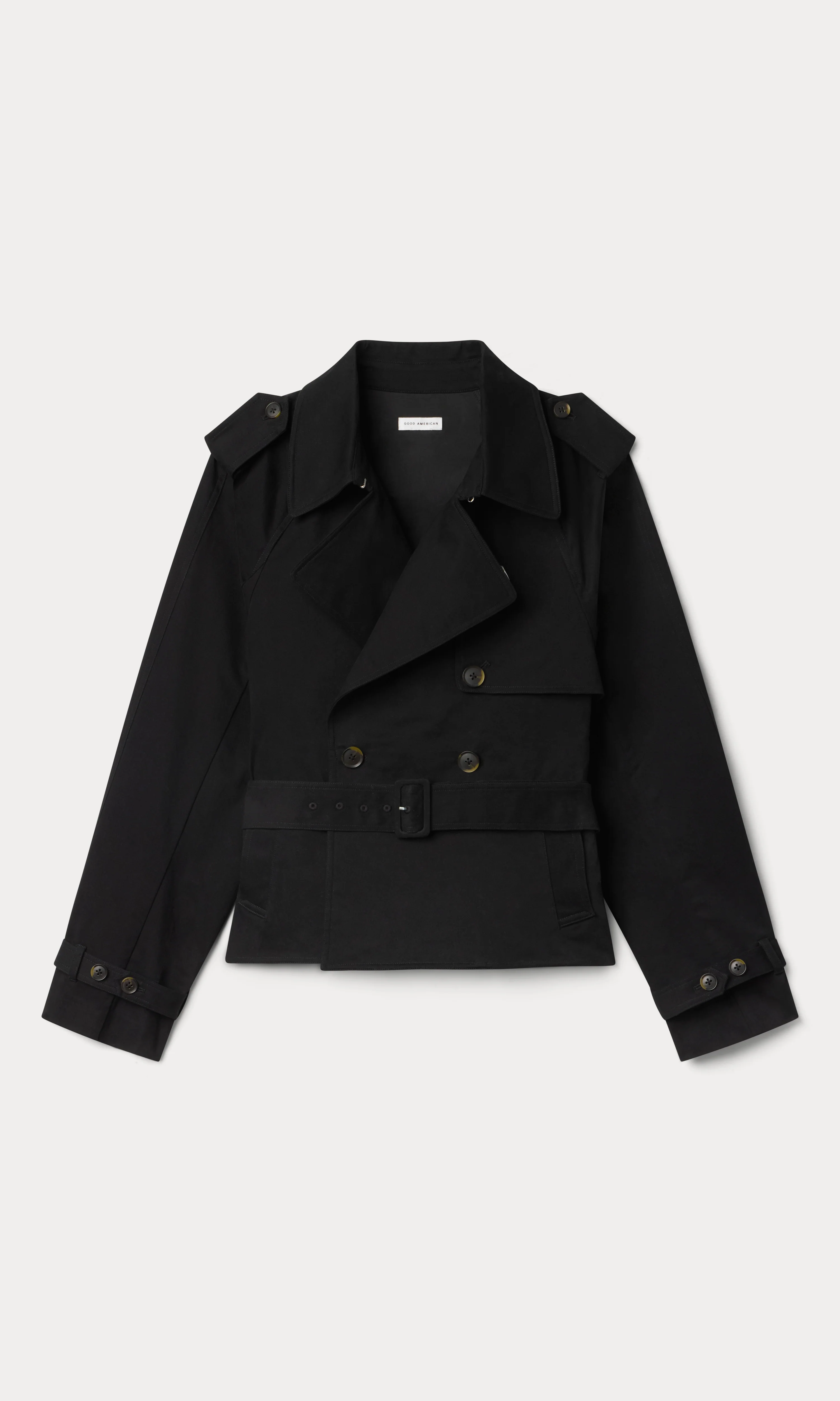 CROPPED TRENCH JACKET | BLACK001 - Image 5