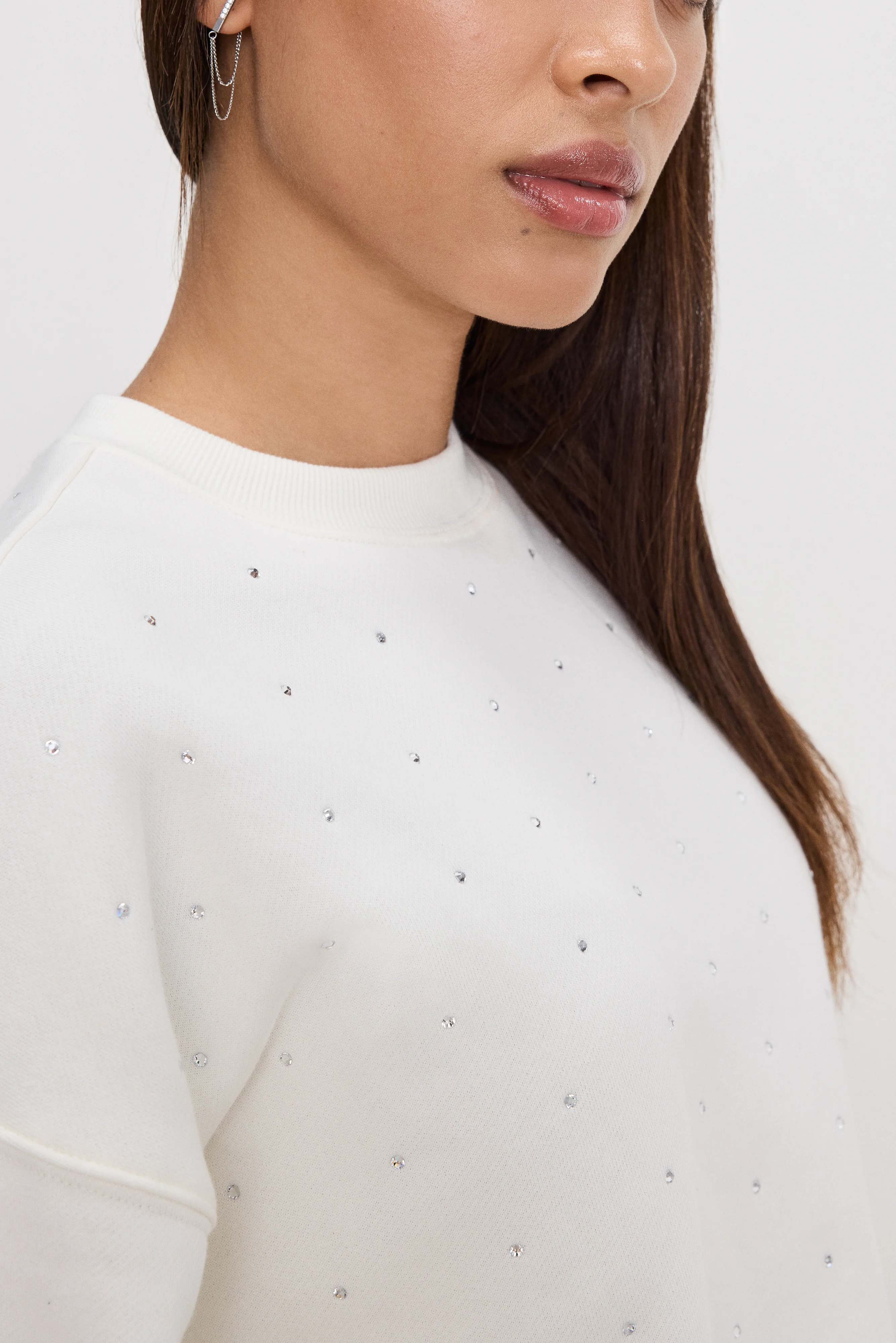 CRYSTAL CREWNECK SWEATSHIRT | CLOUD WHITE - Image 3