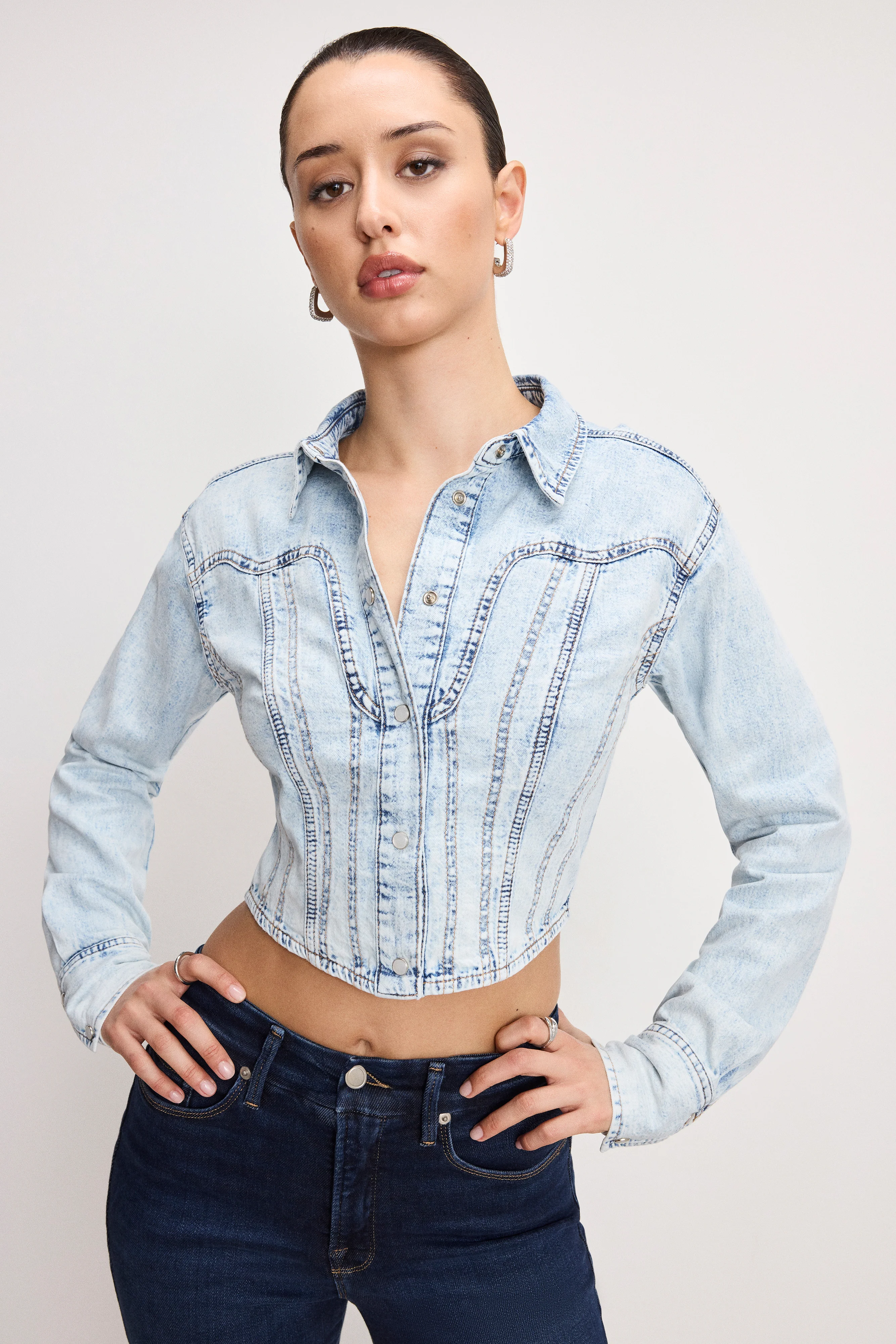 DOLLY DENIM CORSET SHIRT | INDIGO1021 - Image 5