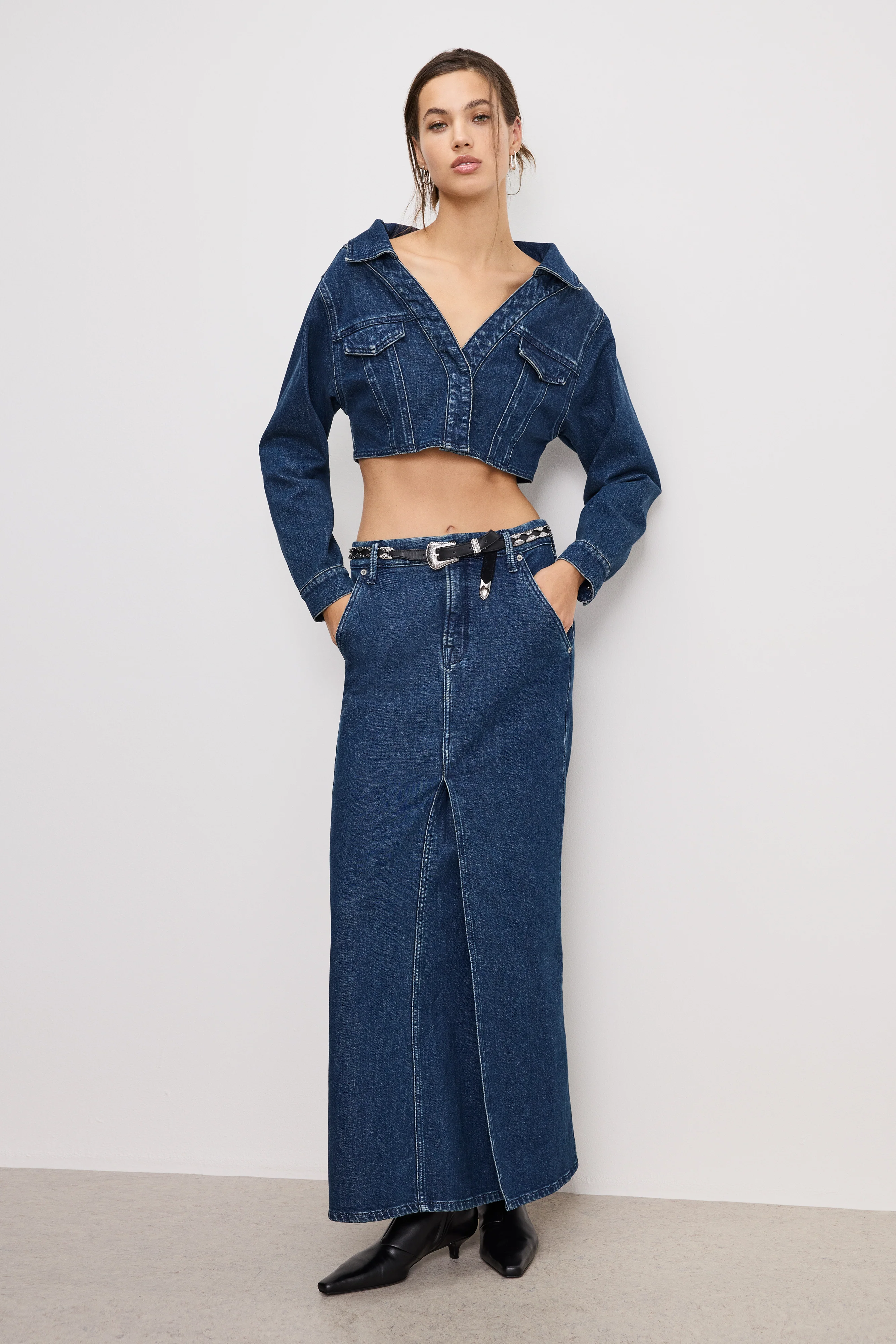 DENIM OFF SHOULDER TOP | INDIGO724 - Image 2