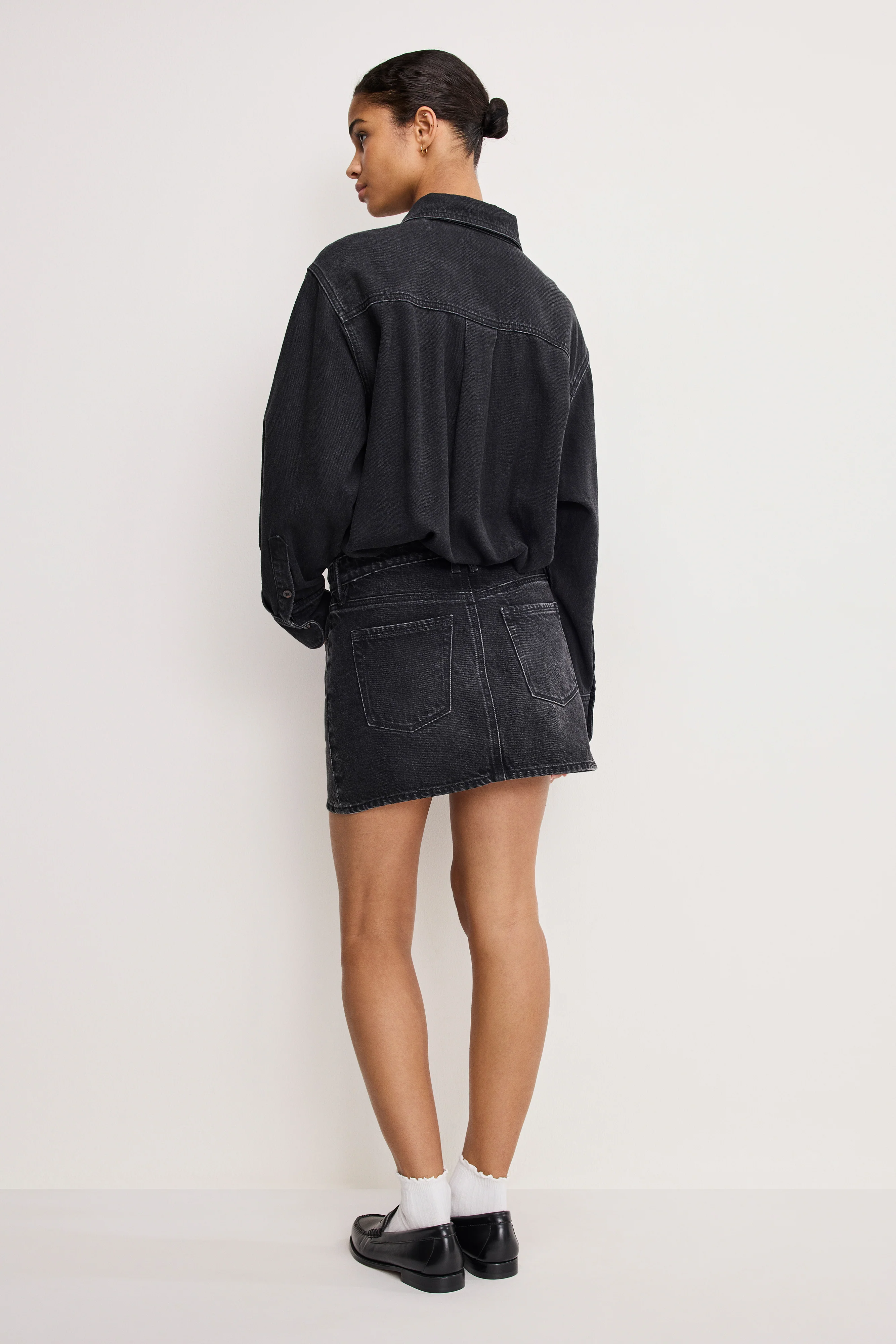DENIM SHIRT DRESS | BLACK389 - Image 3
