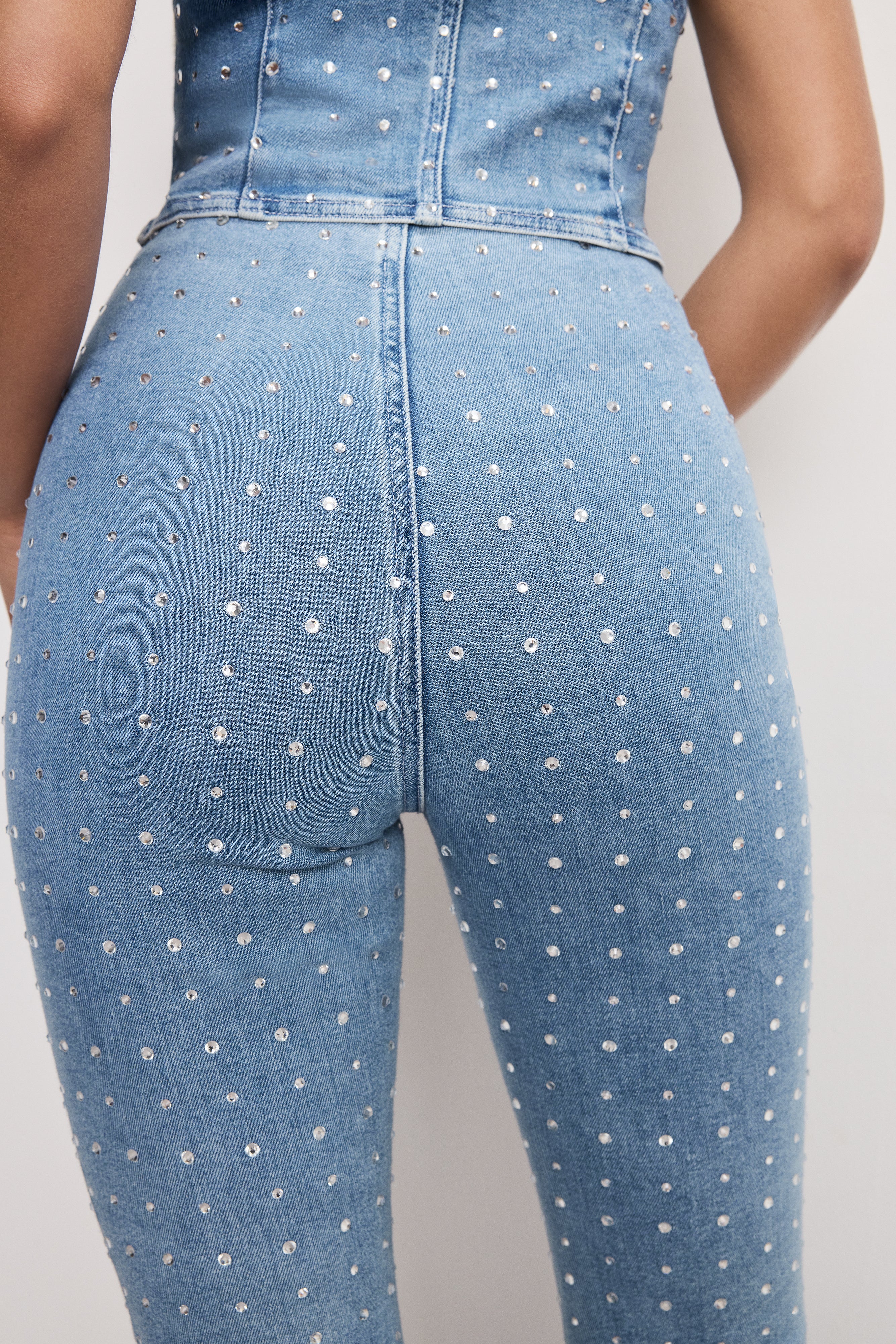 DOLLY CRYSTAL DENIM PULL ON PANTS | INDIGO1023 - Image 4
