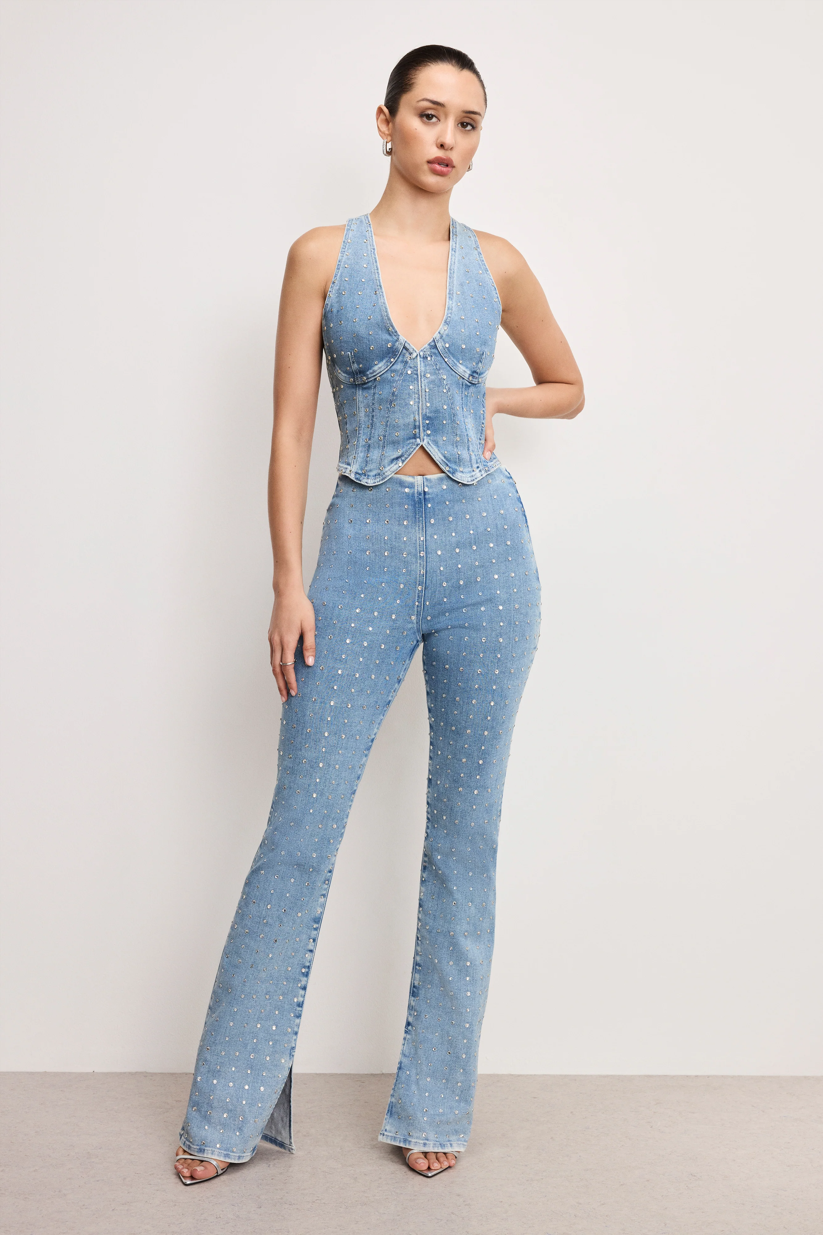 DOLLY CRYSTAL DENIM PULL ON PANTS | INDIGO1023 - Image 5