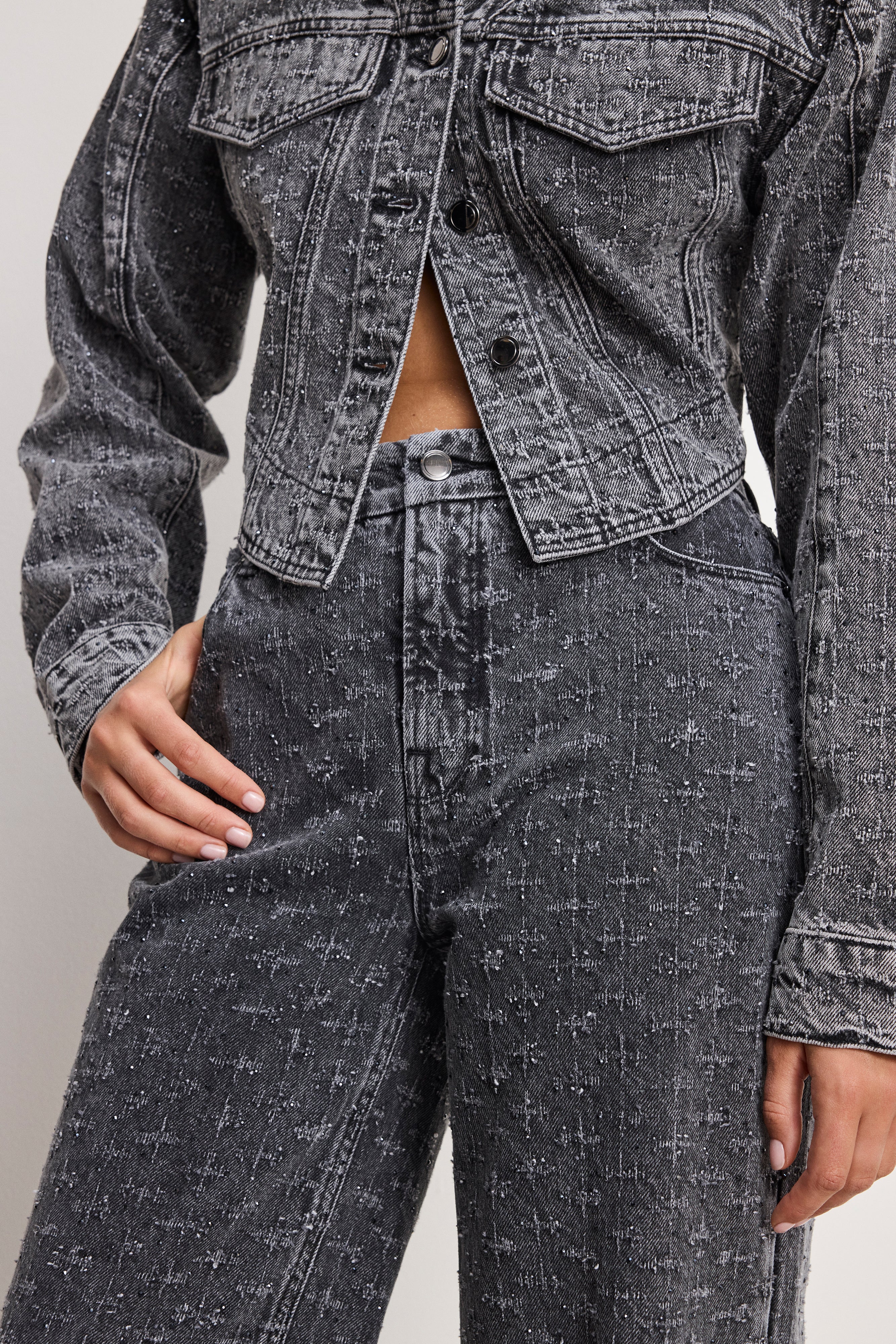 DOLLY JOLEANS CRYSTAL RELAXED JEANS  | BLACK415 - Image 6