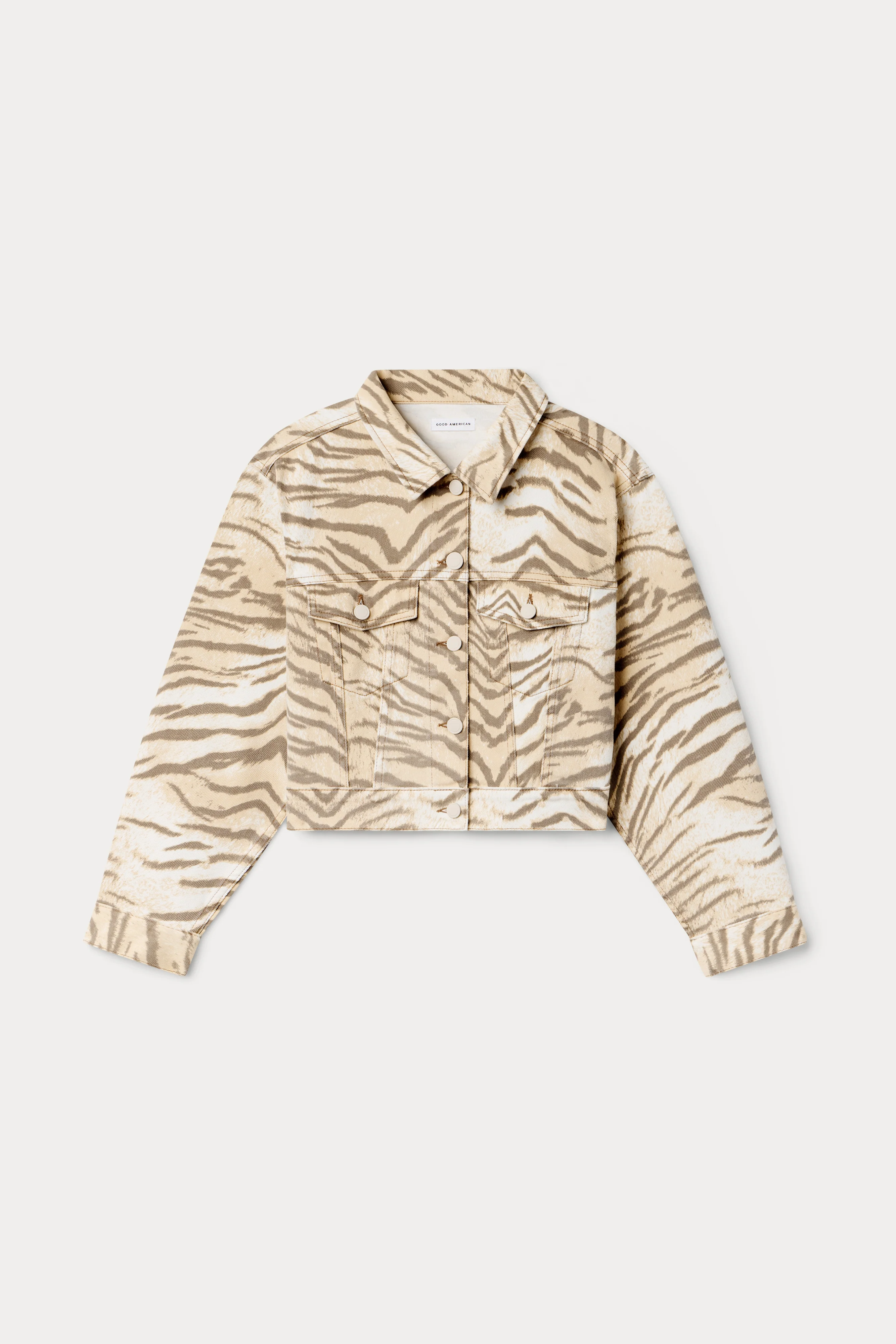 ESSENTIAL CROP DENIM JACKET | BROWN TIGER - Image 6