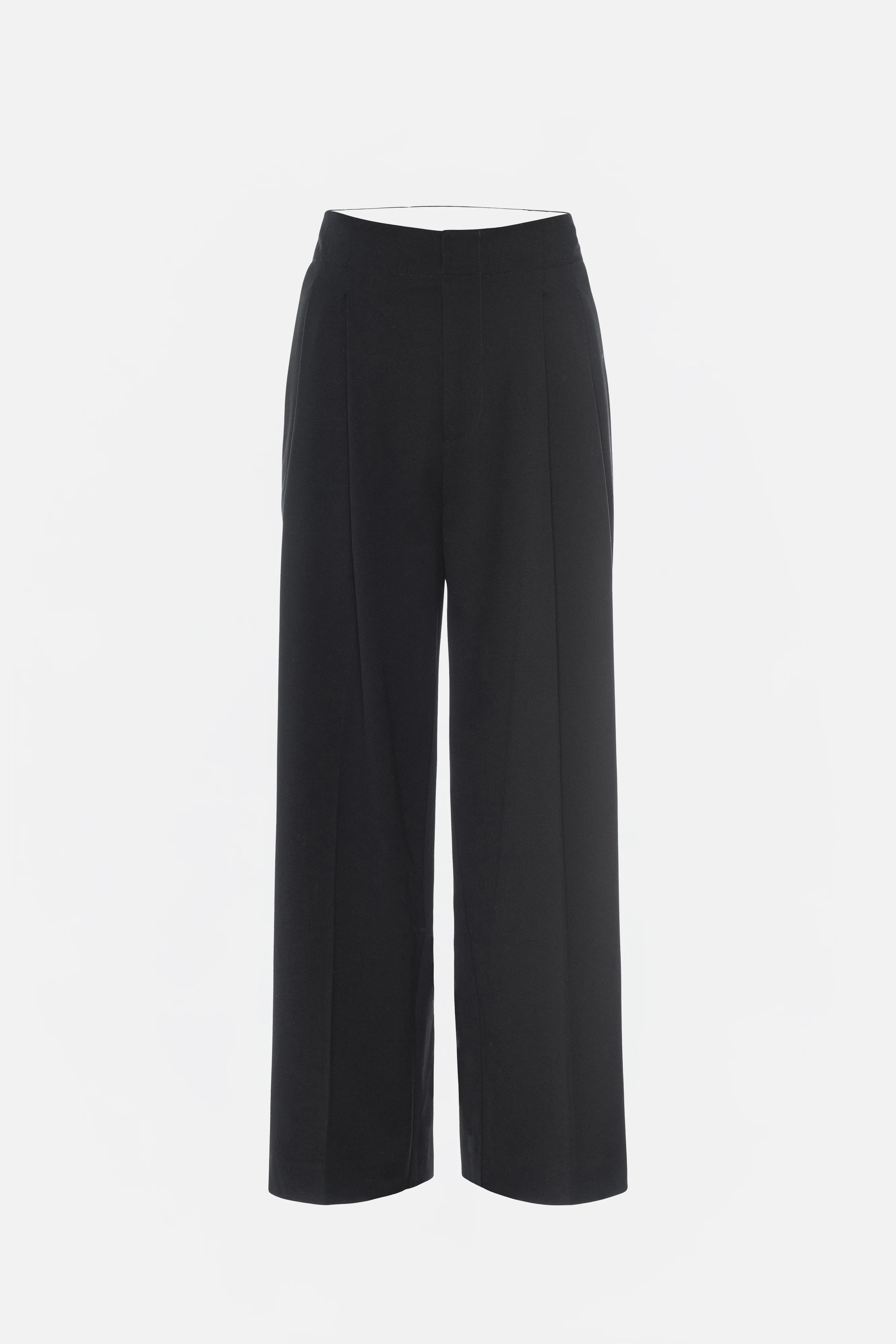 ESSENTIAL SUITING PLEATED CROPPED TROUSERS | DARK HEATHER GRAY - Image 2