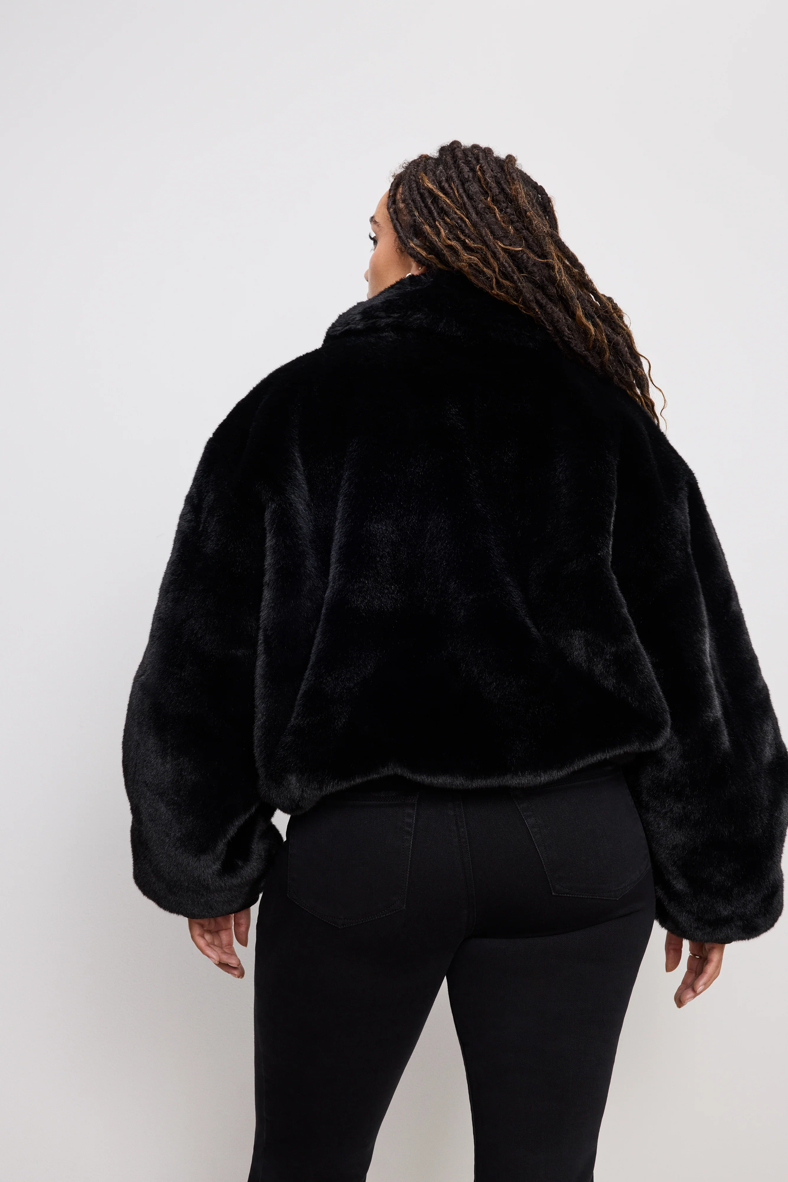 FAUX FUR COLLAR JACKET | BLACK001 - Image 3
