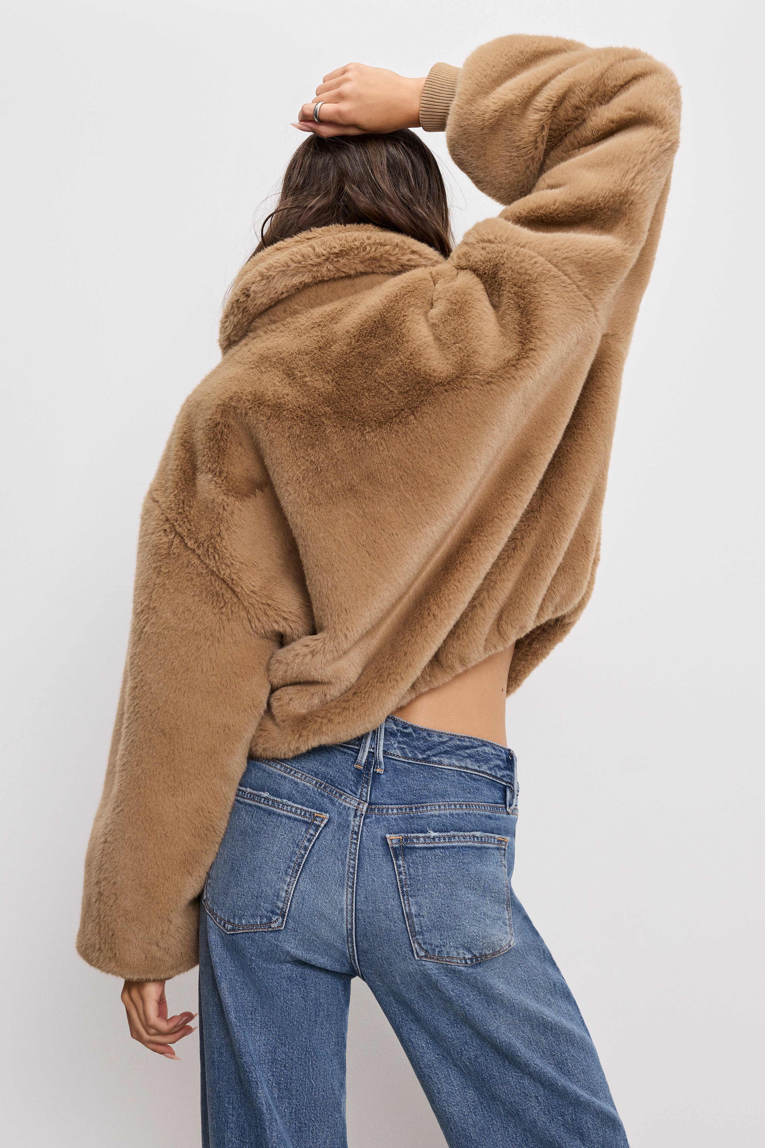 FAUX FUR COLLAR JACKET | WARM CARAMEL003 - Image 3