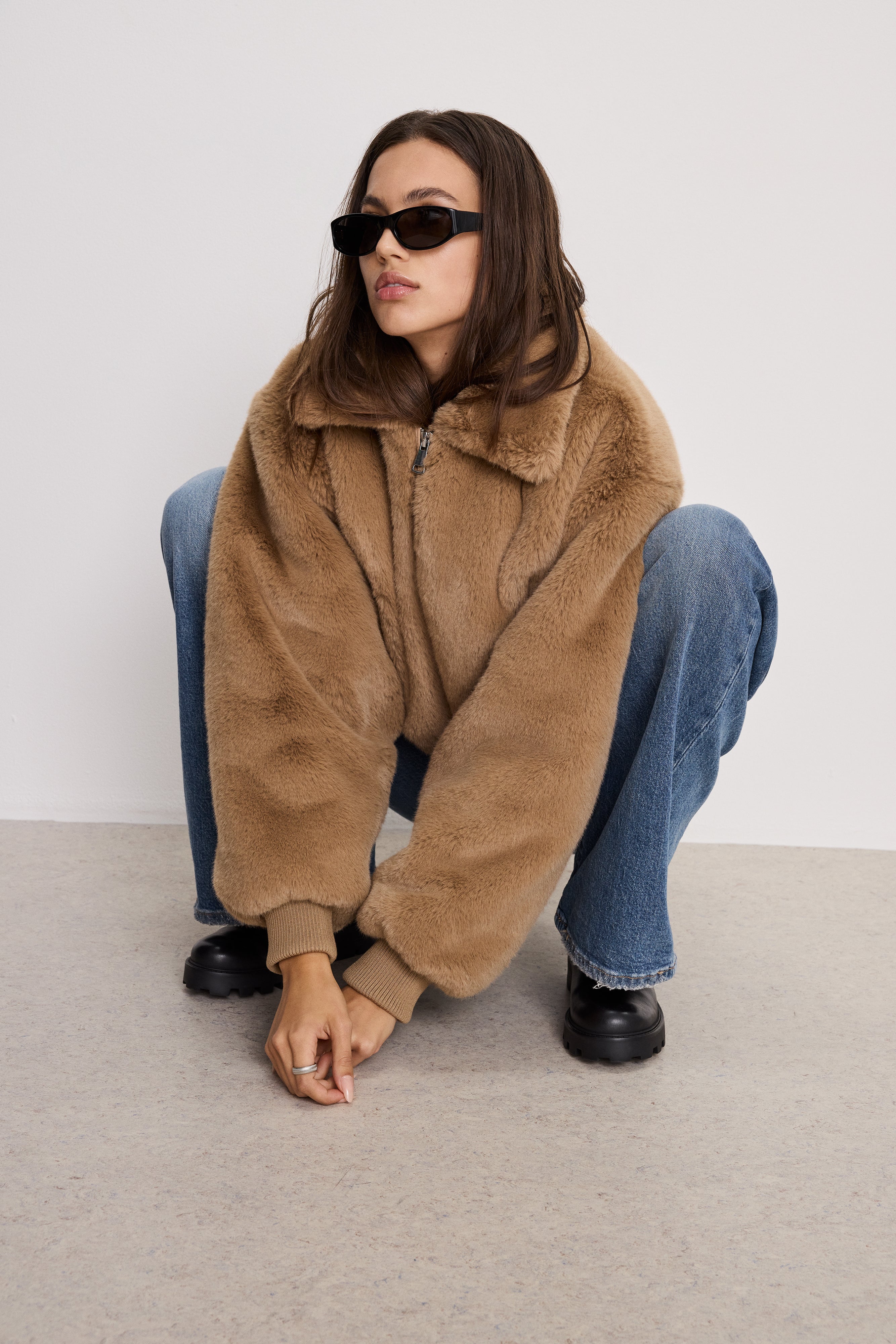 FAUX FUR COLLAR JACKET | WARM CARAMEL003 - Image 5