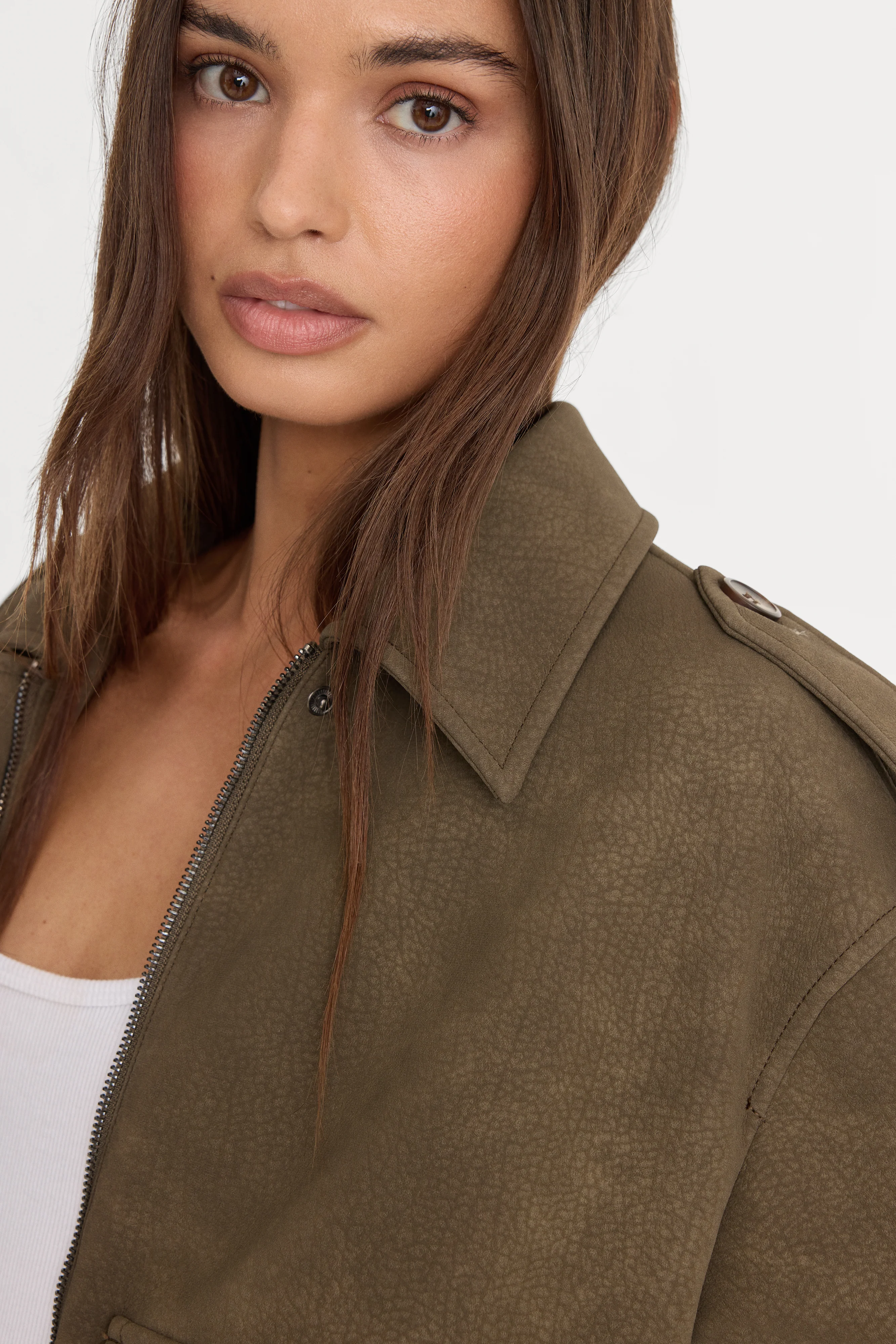 THE BETTER THAN LEATHER BOMBER | STONE - Image 3