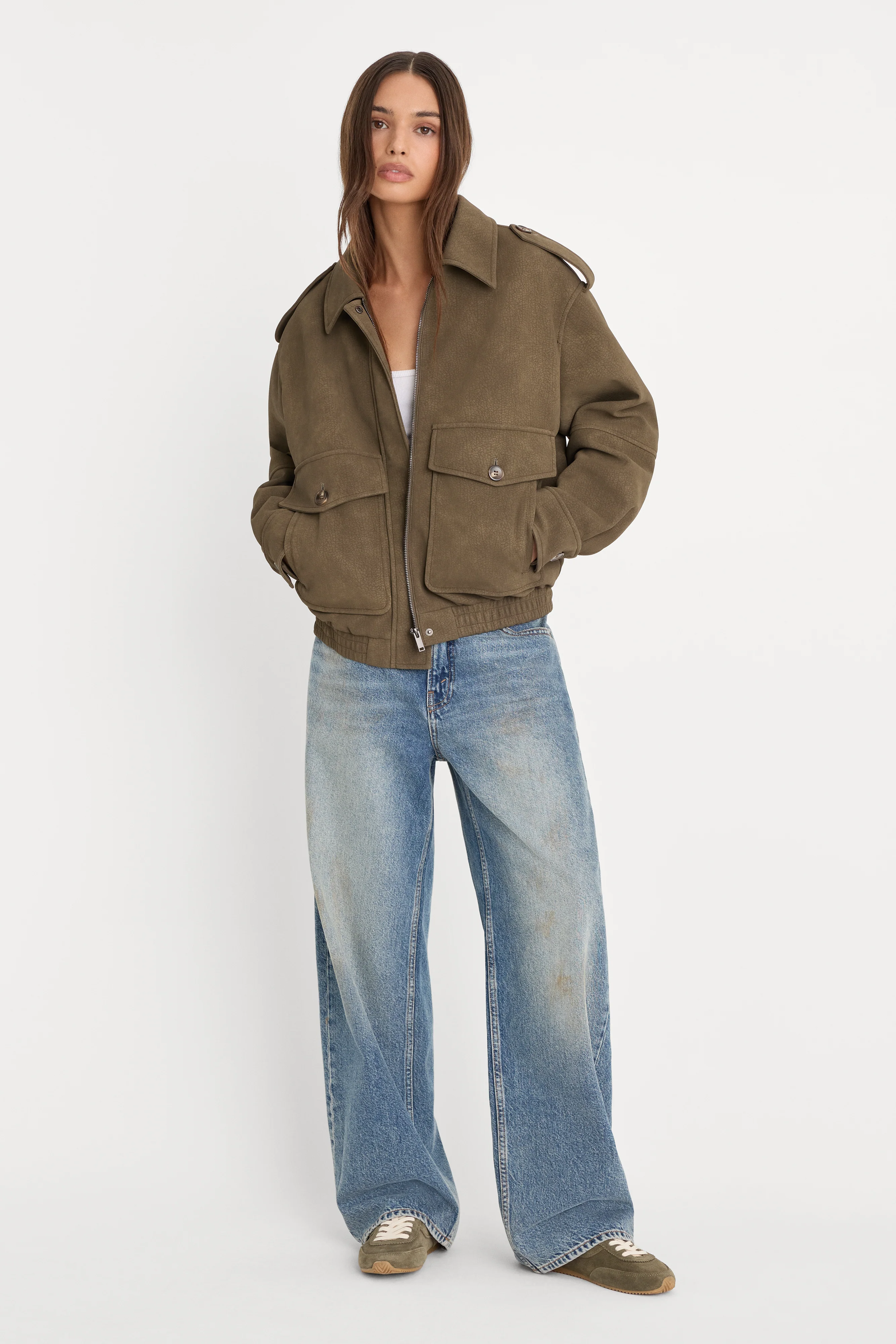 THE BETTER THAN LEATHER BOMBER | STONE - Image 4