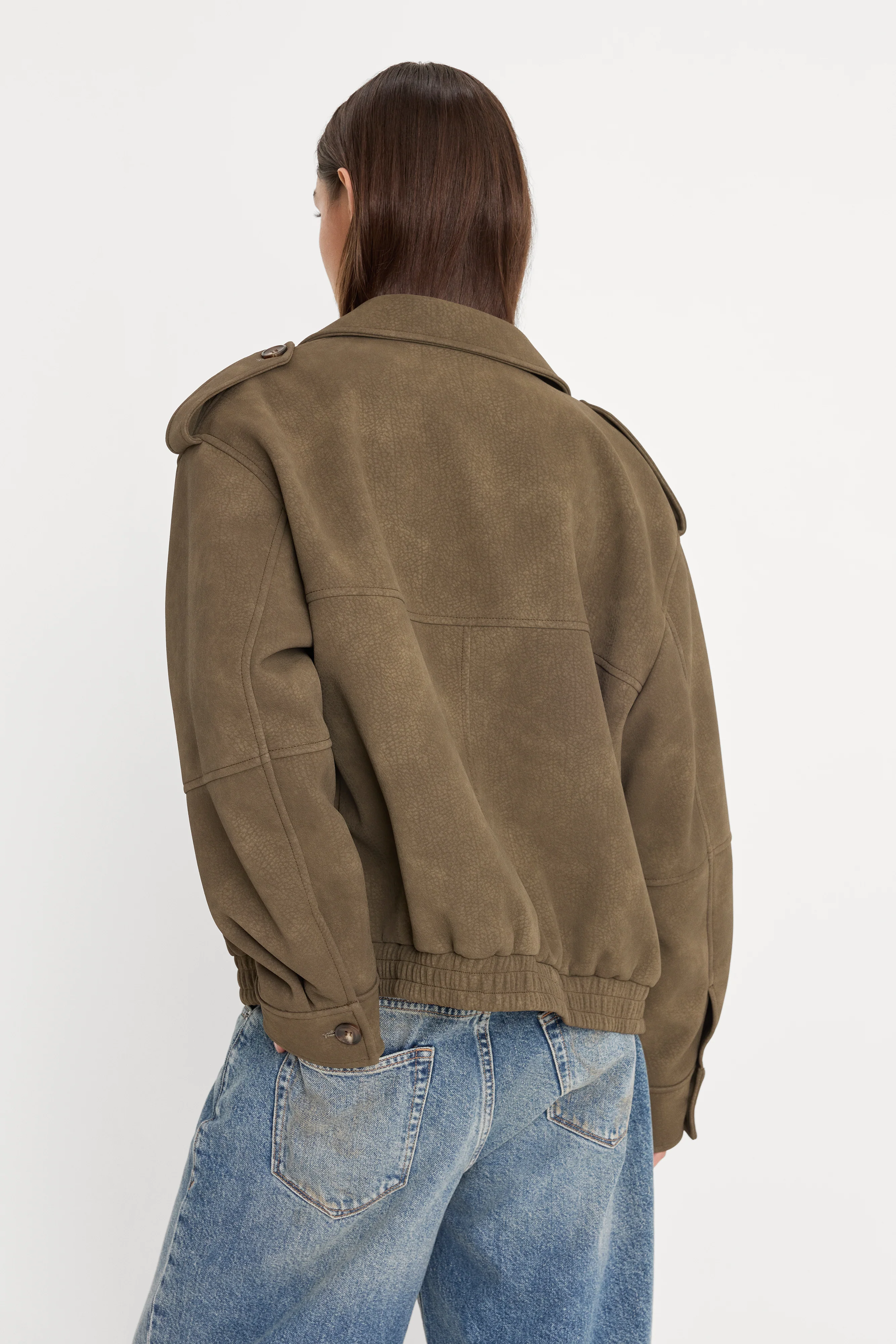 THE BETTER THAN LEATHER BOMBER | STONE - Image 5