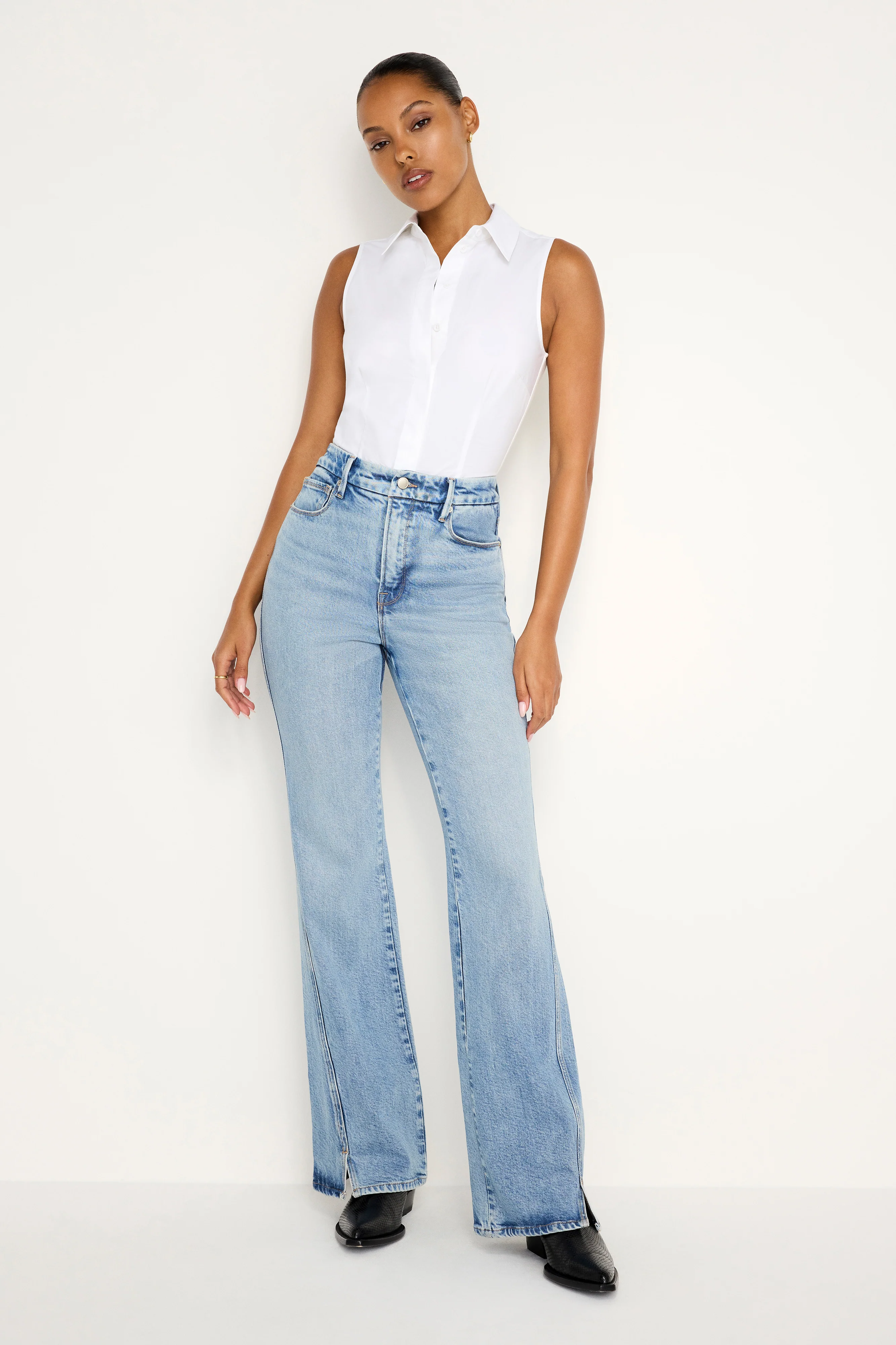 FITTED TANK POPLIN BODYSUIT | WHITE001 - Image 2