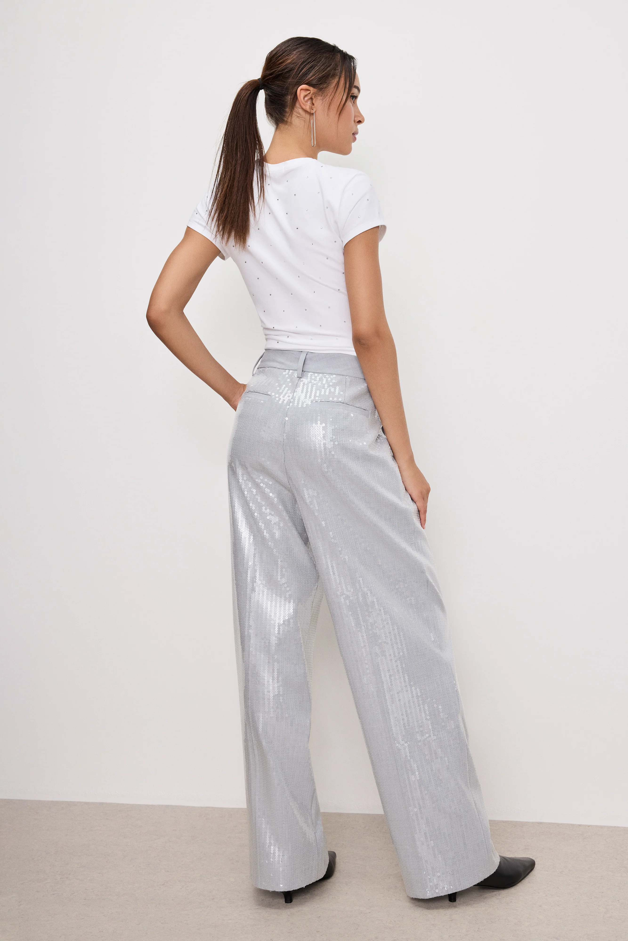GOOD '90s SEQUIN TROUSERS | HEATHER GREY001 - Image 4