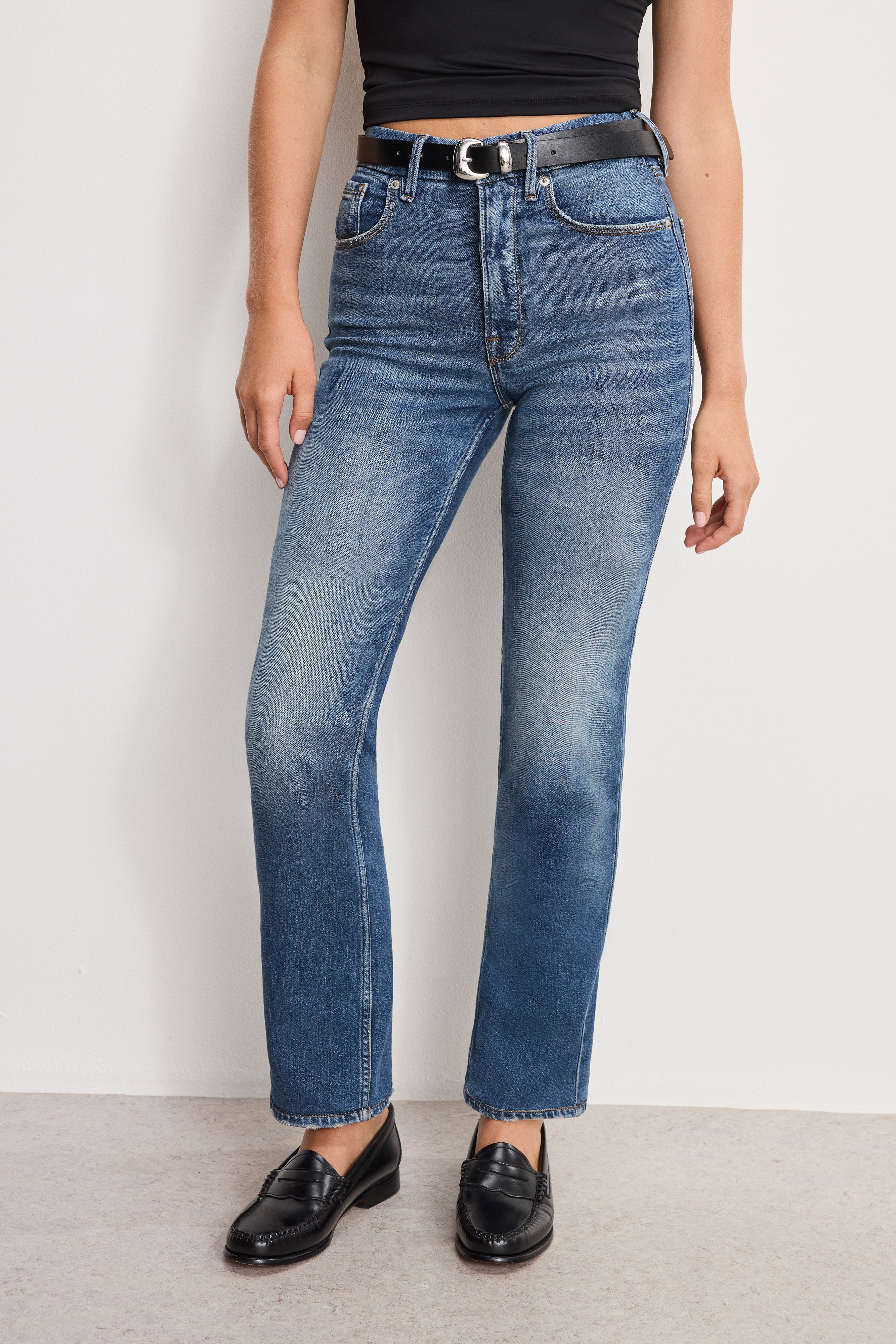 GOOD ICON STRAIGHT ANKLE JEANS | INDIGO1082 - Image 3