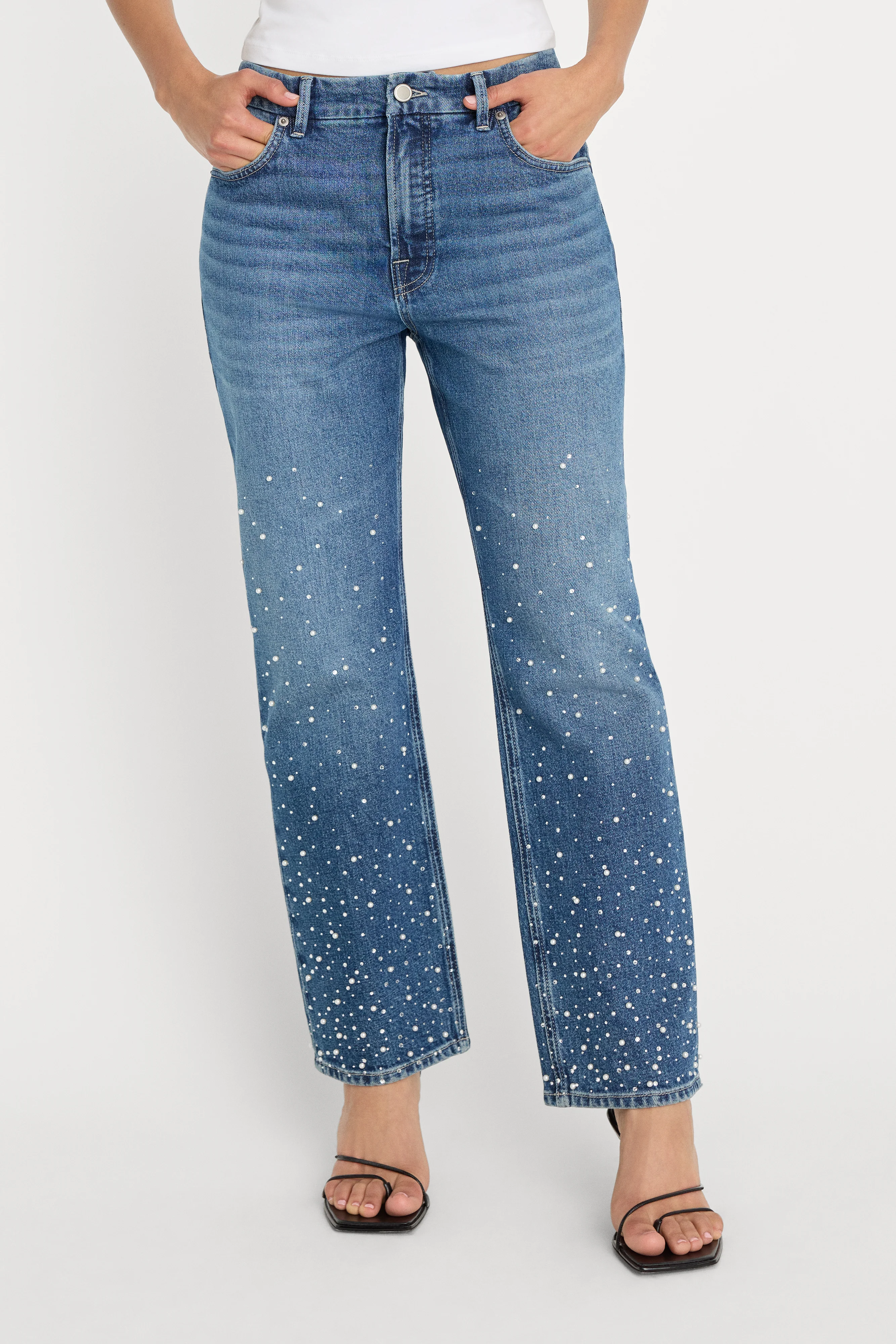 GOOD ICON STRAIGHT ANKLE PEARL JEANS | INDIGO1186 - Image 2