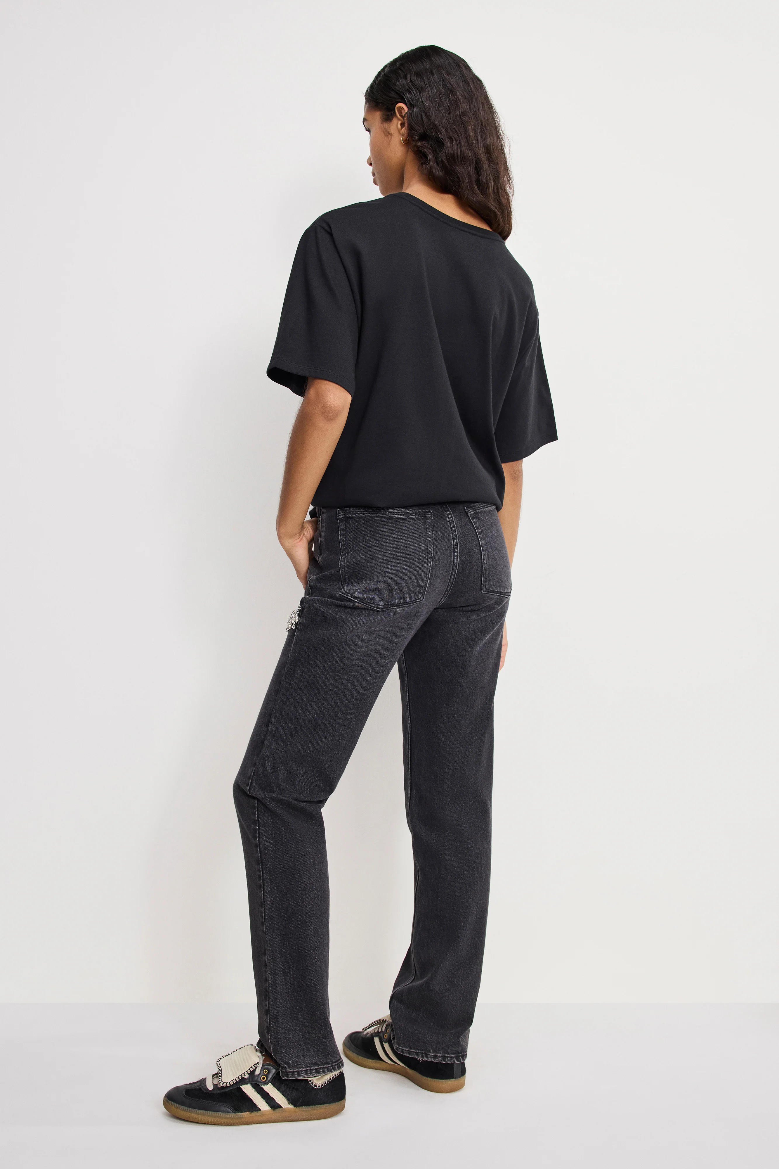 GOOD ICON STRAIGHT DIAMOND JEANS | BLACK376 - Image 3