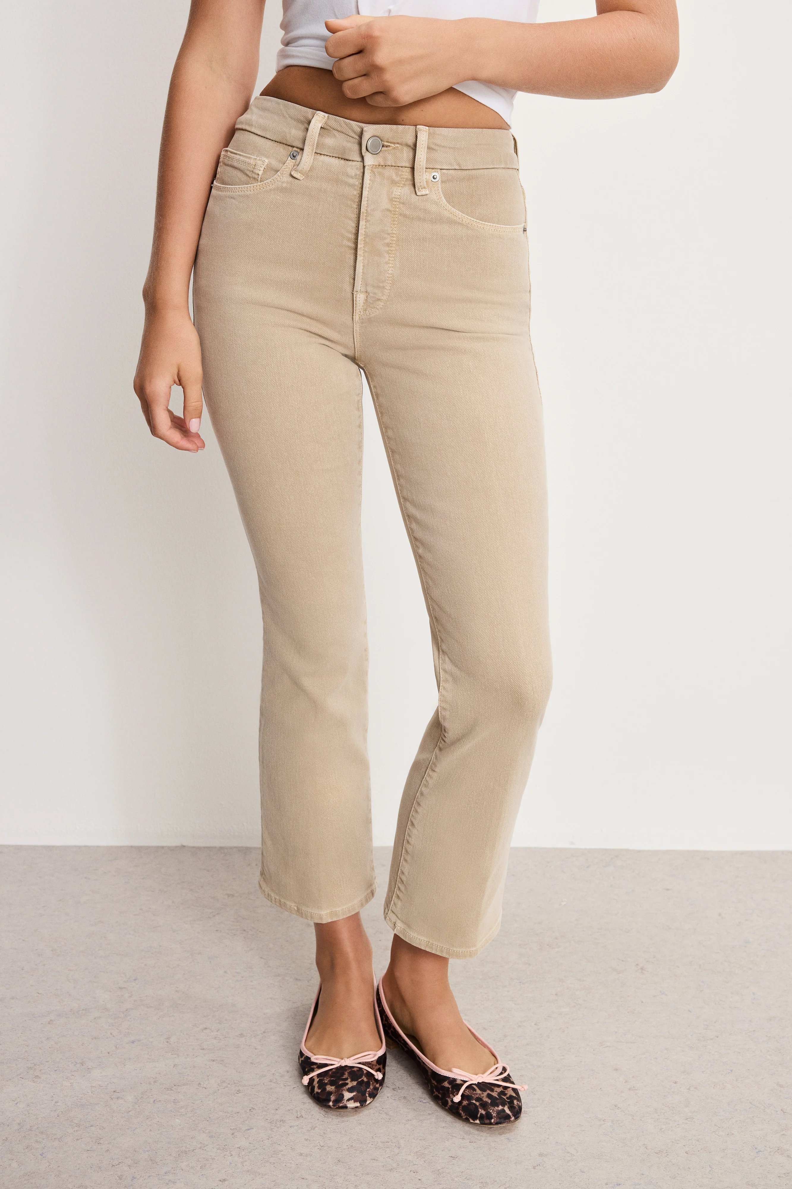 GOOD LEGS CROP MINI BOOT JEANS | ALMOND001 - Image 2