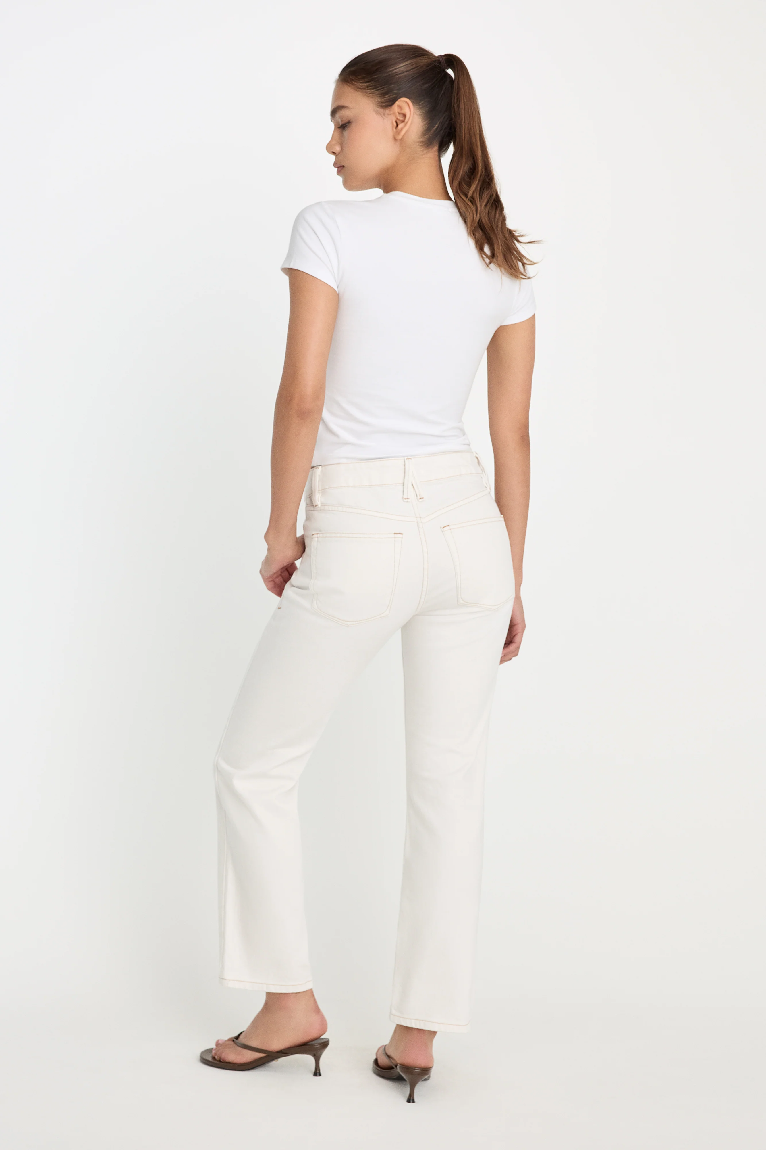 VINTAGE STRAIGHT ANKLE JEANS | ECRU001 - Image 5