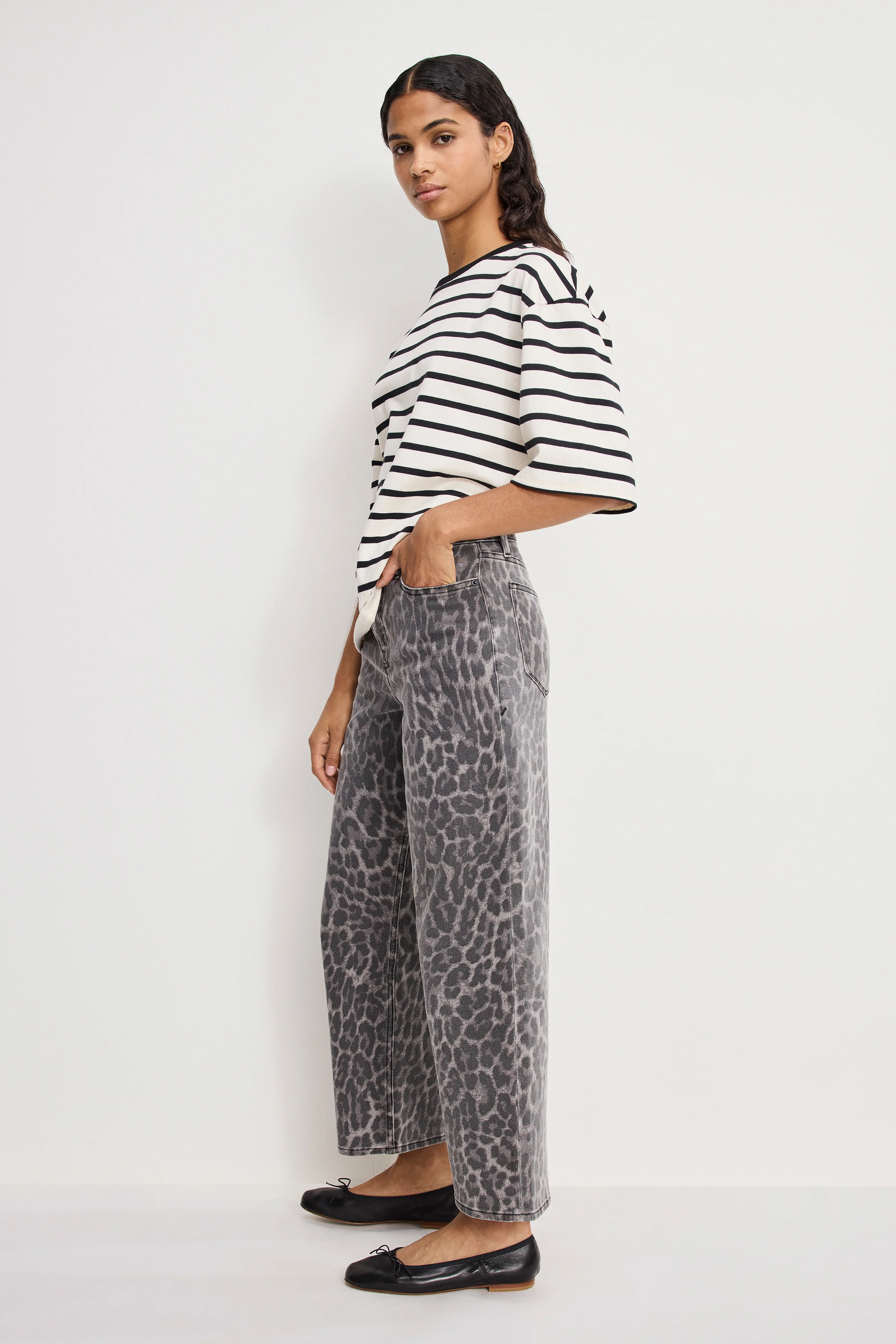 GOOD BARREL JEANS | GREY LUCKY LEOPARD - Image 2