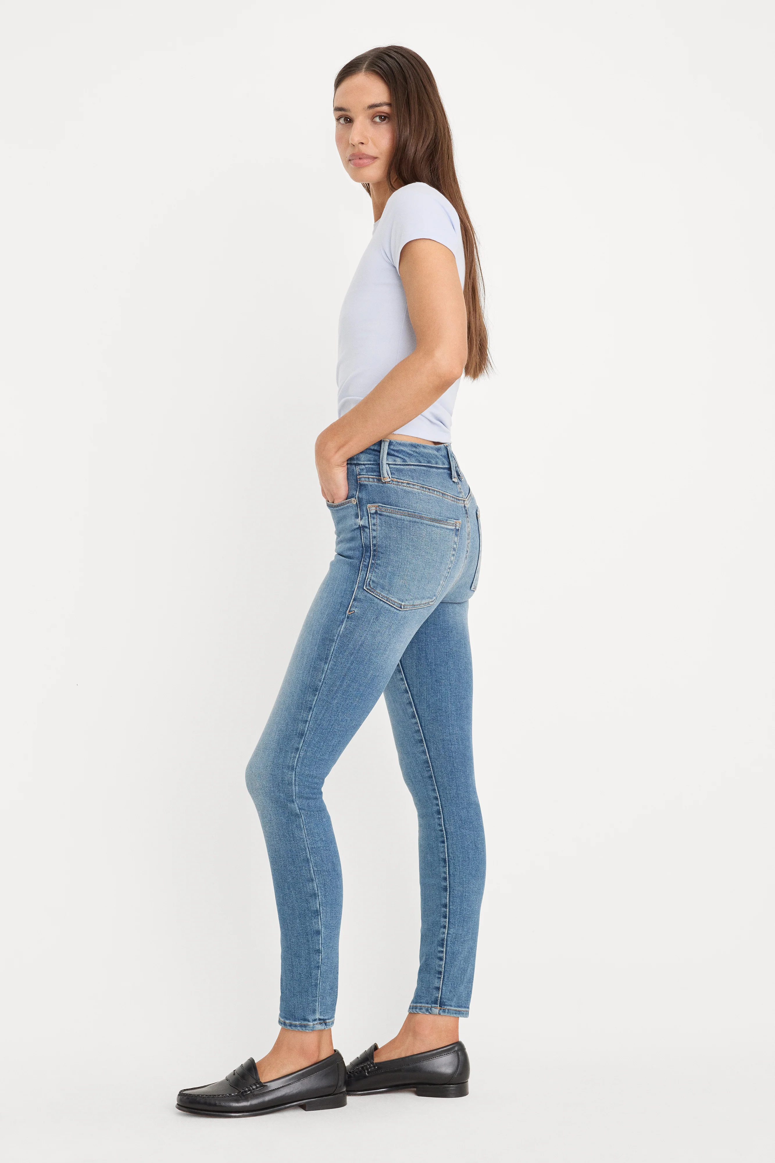 GOOD WAIST SKINNY COMPRESSION JEANS | INDIGO312 - Image 3