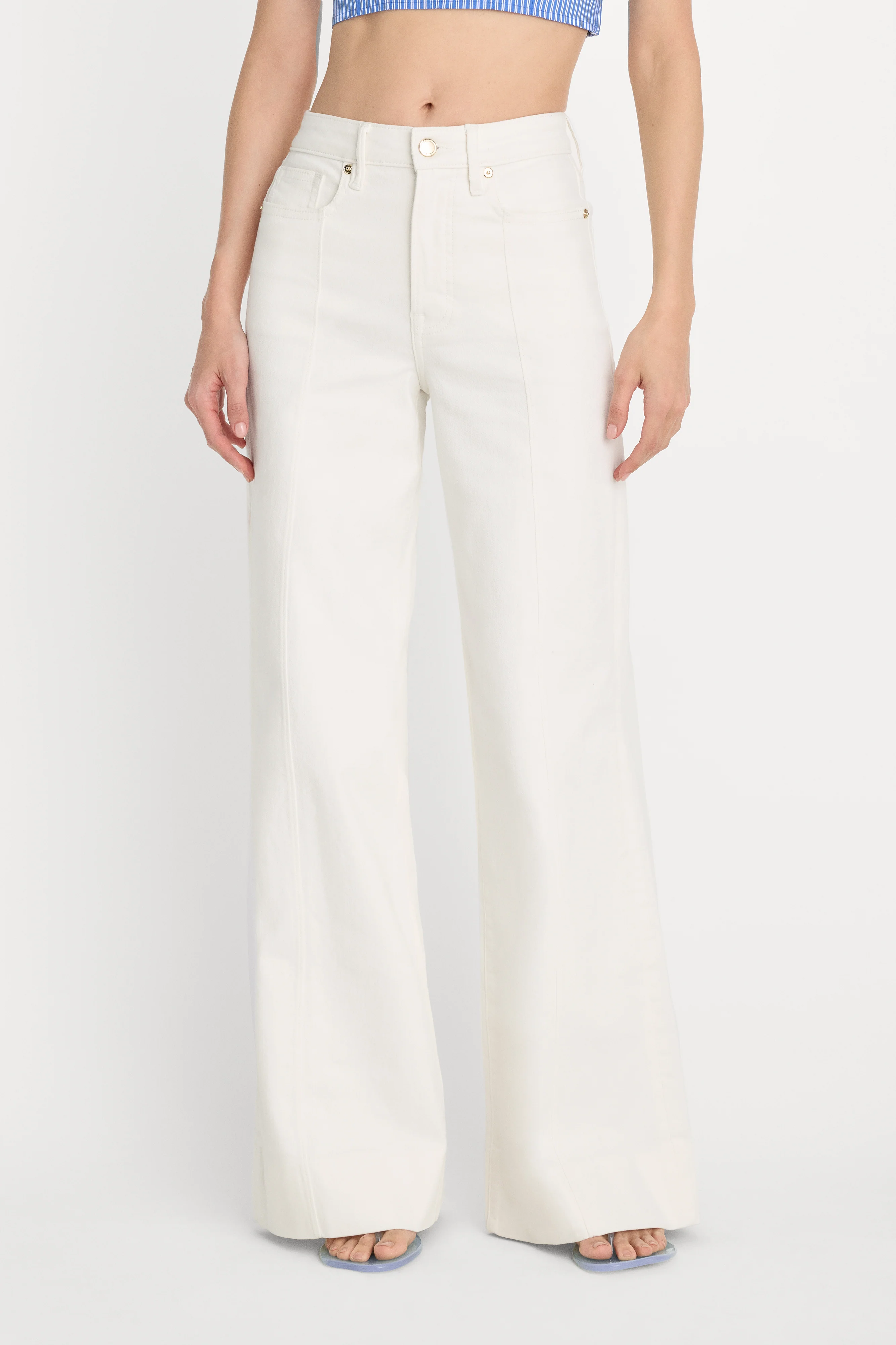 GOOD WAIST PALAZZO JEANS | COTTON WHITE - Image 5