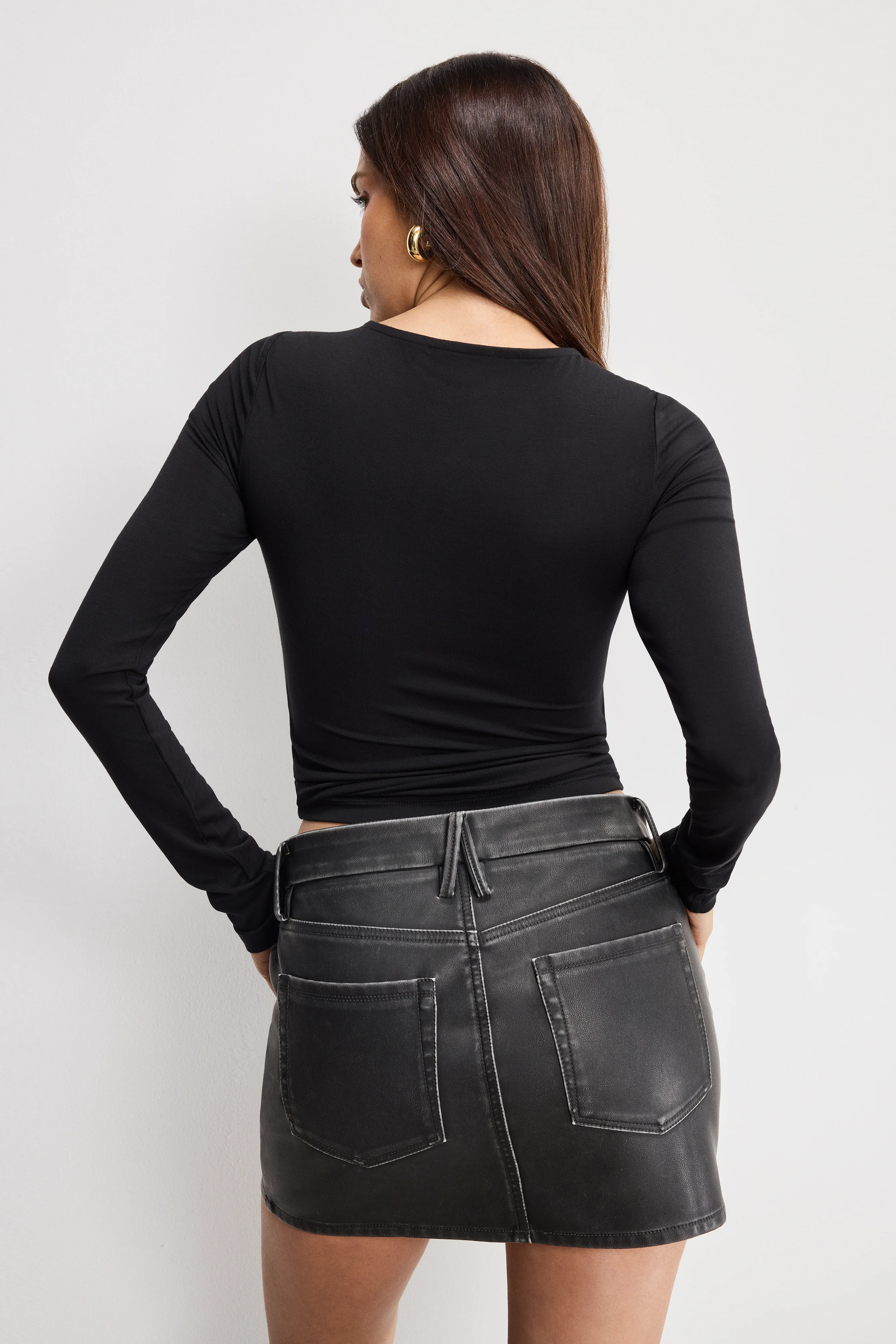 JERSEY U WIRE LONG SLEEVE TOP | BLACK001 - Image 2