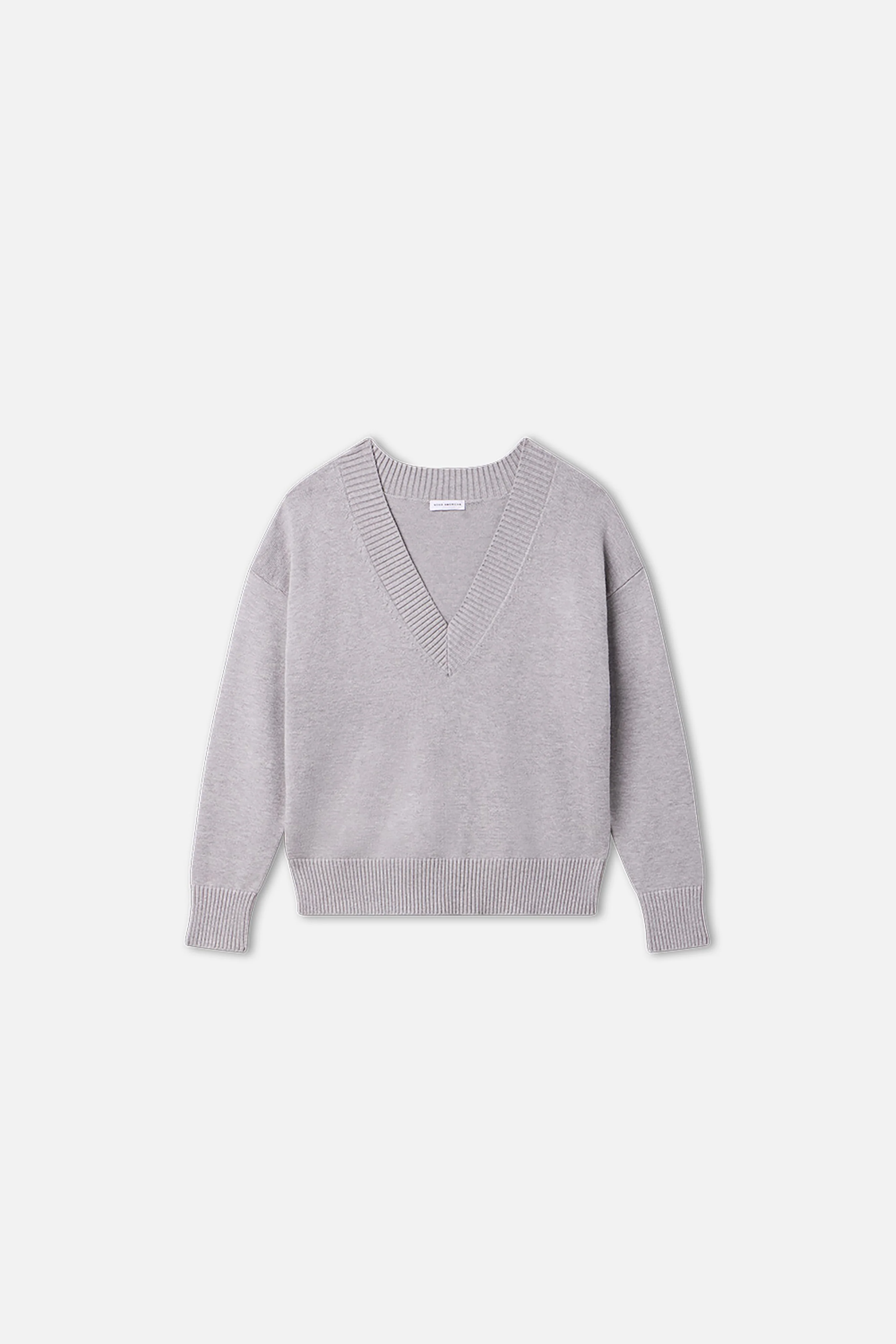 DEEP V KNIT SWEATER | MELANGE GREY - Image 5