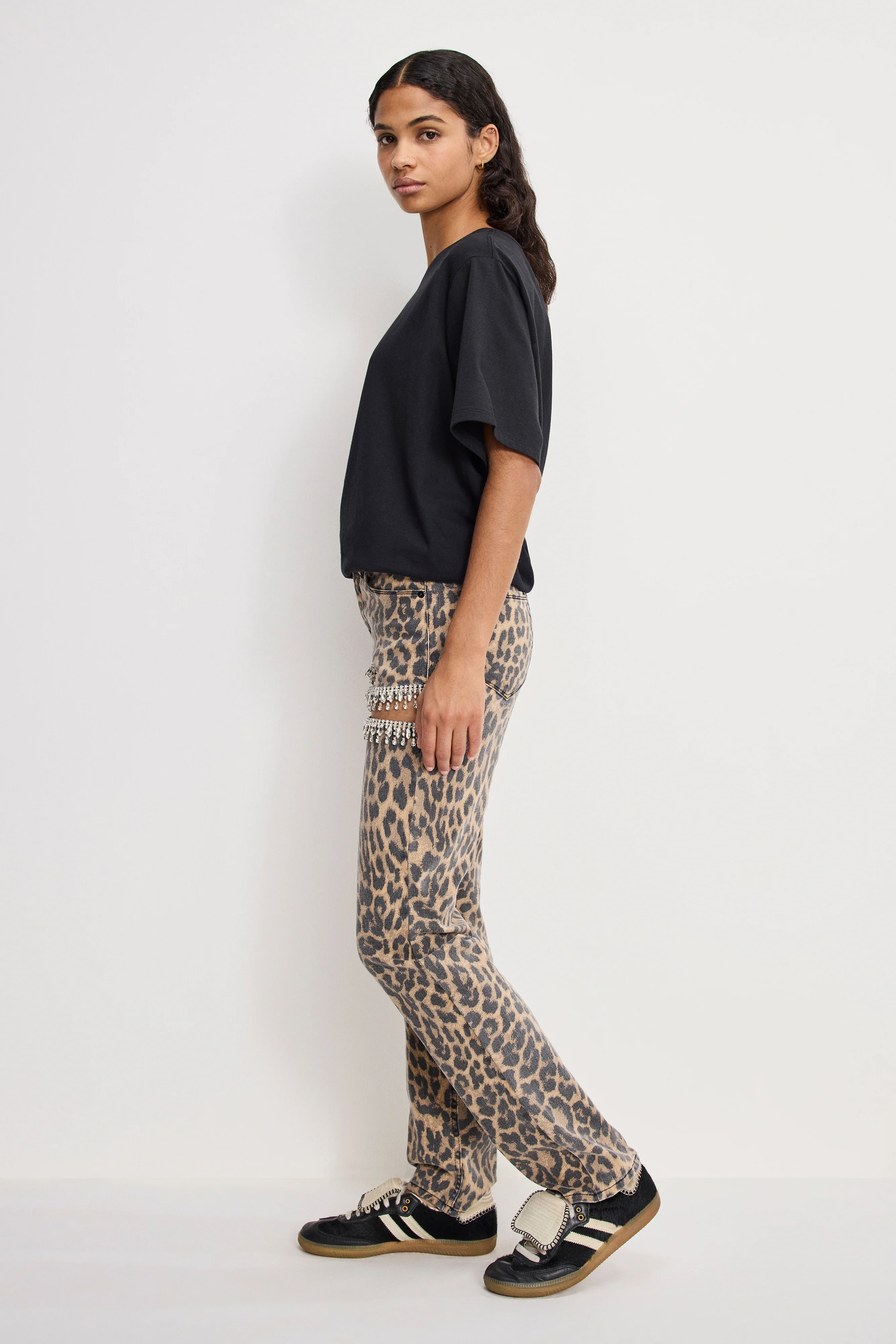 LEOPARD GOOD ICON STRAIGHT DIAMOND JEANS | LUCKY LEOPARD001 - Image 3