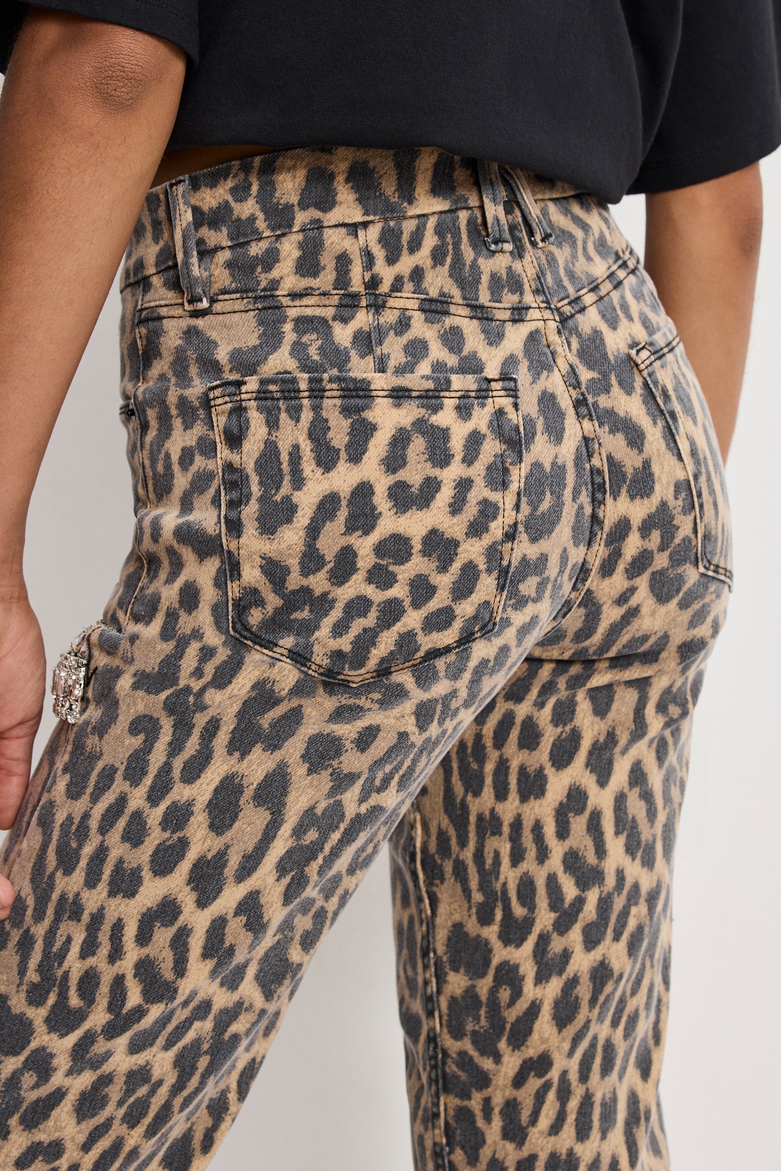 LEOPARD GOOD ICON STRAIGHT DIAMOND JEANS | LUCKY LEOPARD001 - Image 4