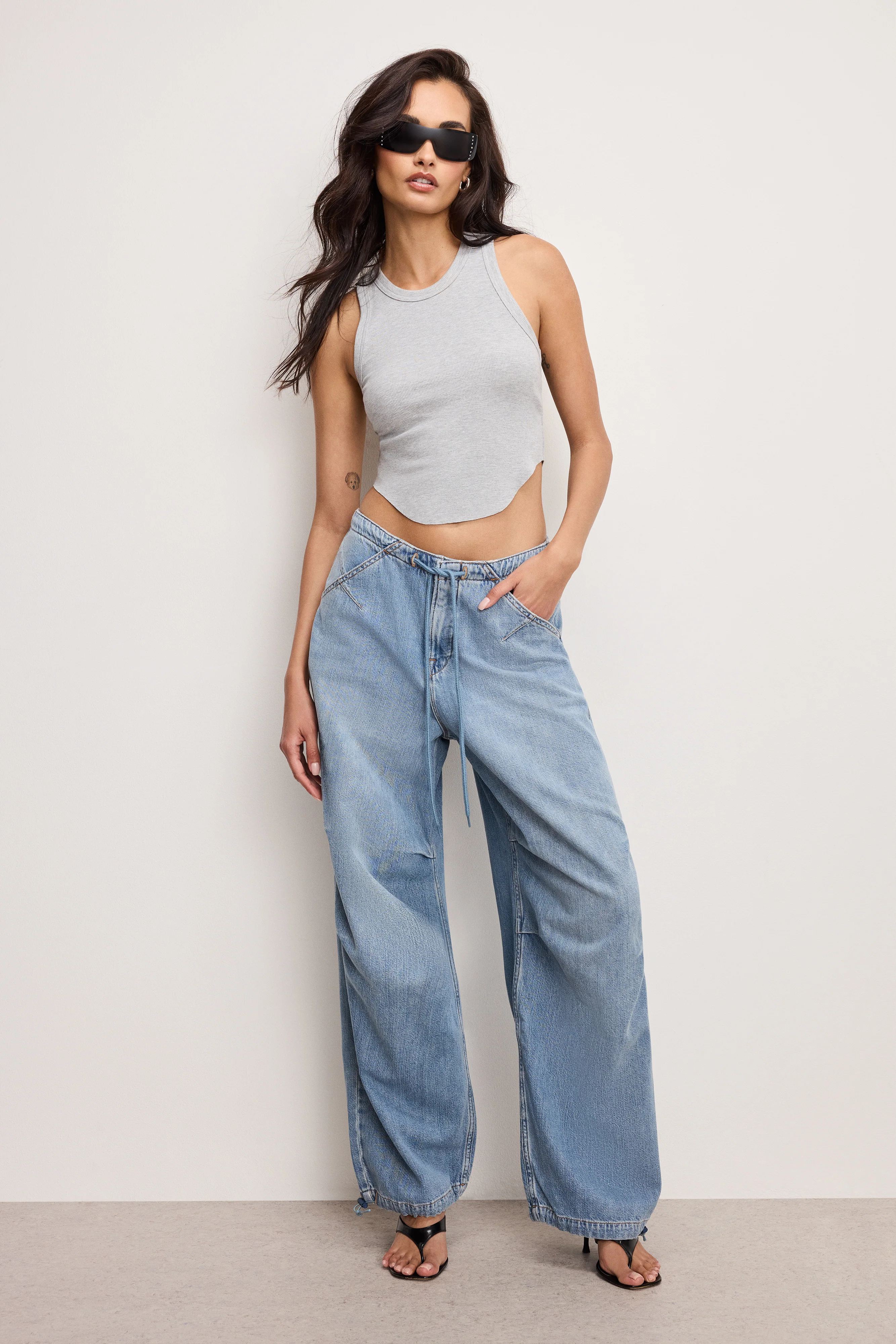 LITE LINEN DENIM PARACHUTE PANTS | INDIGO794 - Image 3
