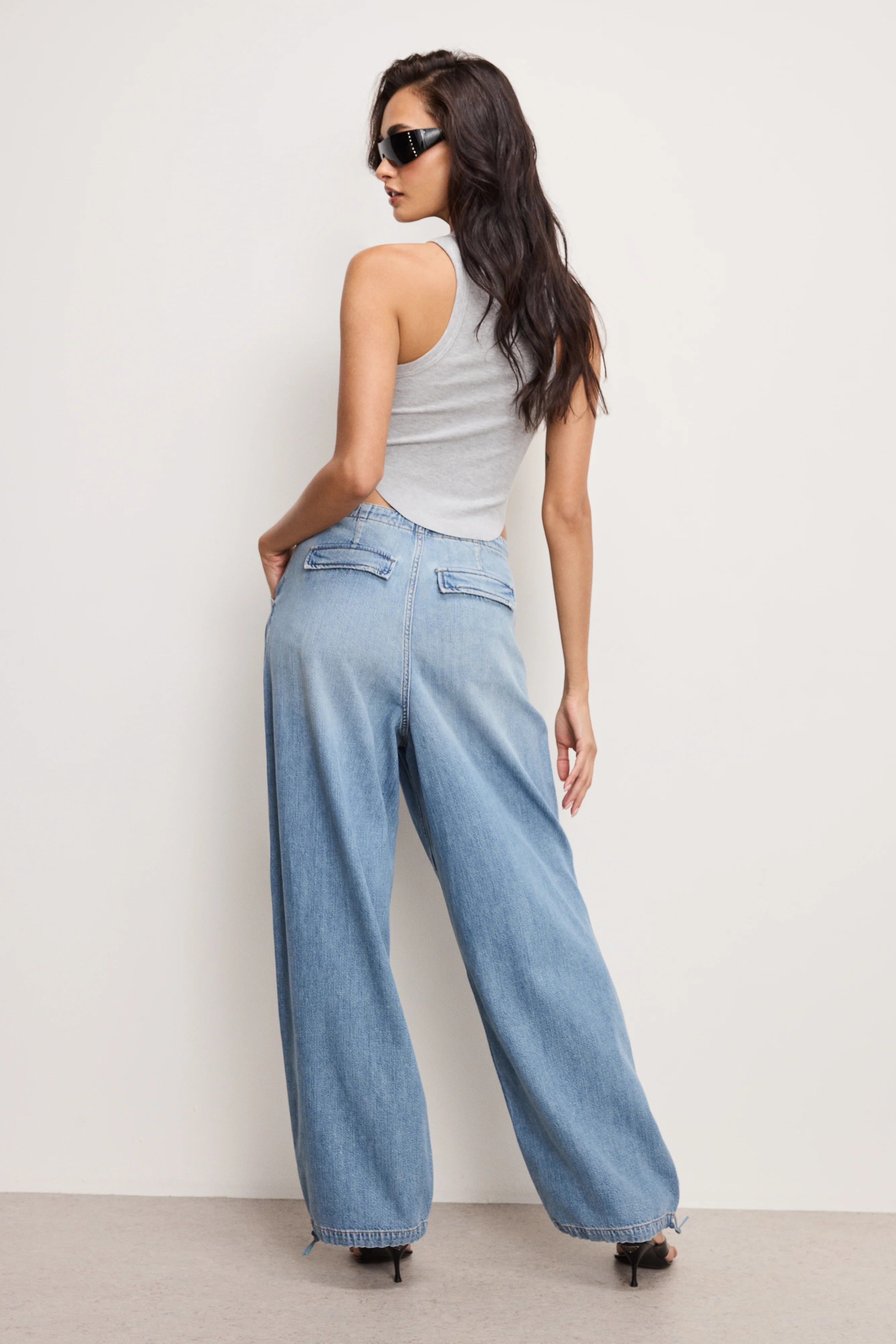 LITE LINEN DENIM PARACHUTE PANTS | INDIGO794 - Image 5