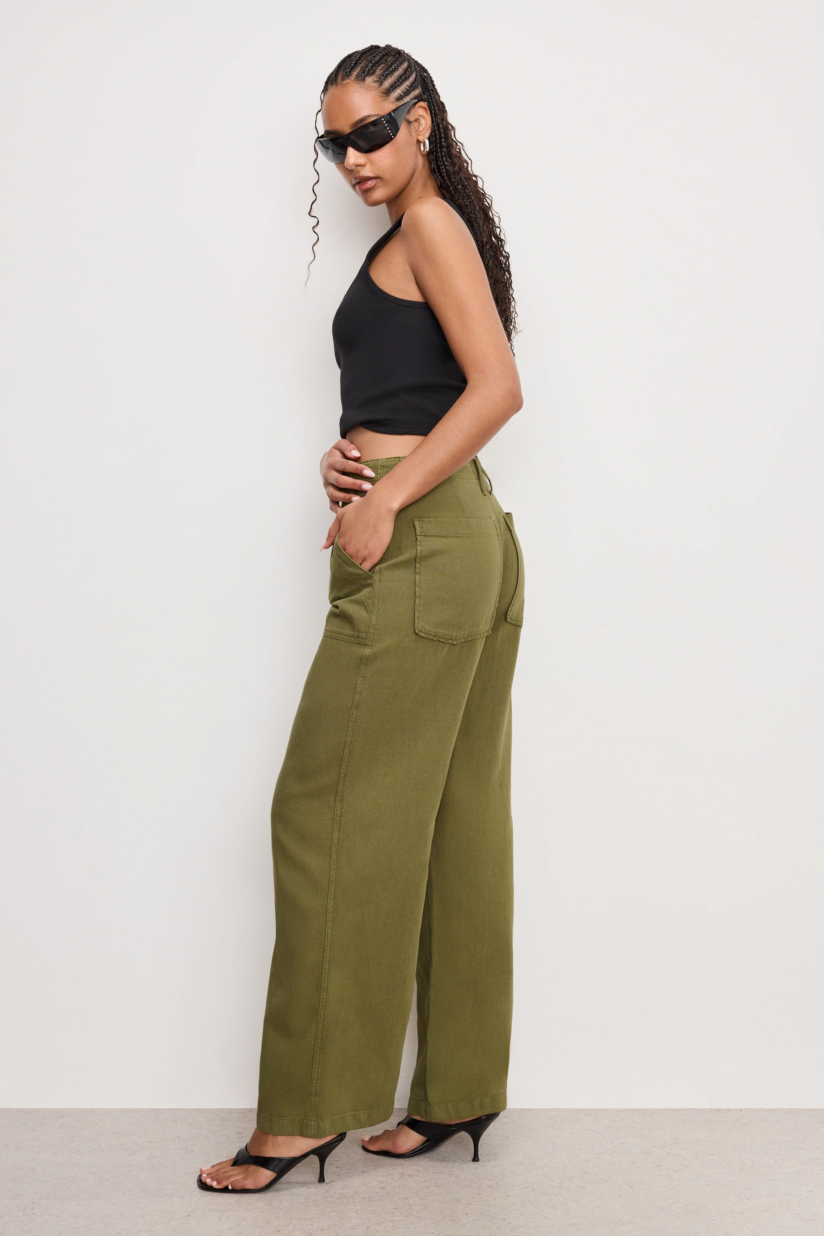 LITE LINEN PANTS | MARTINI OLIVE002 - Image 3