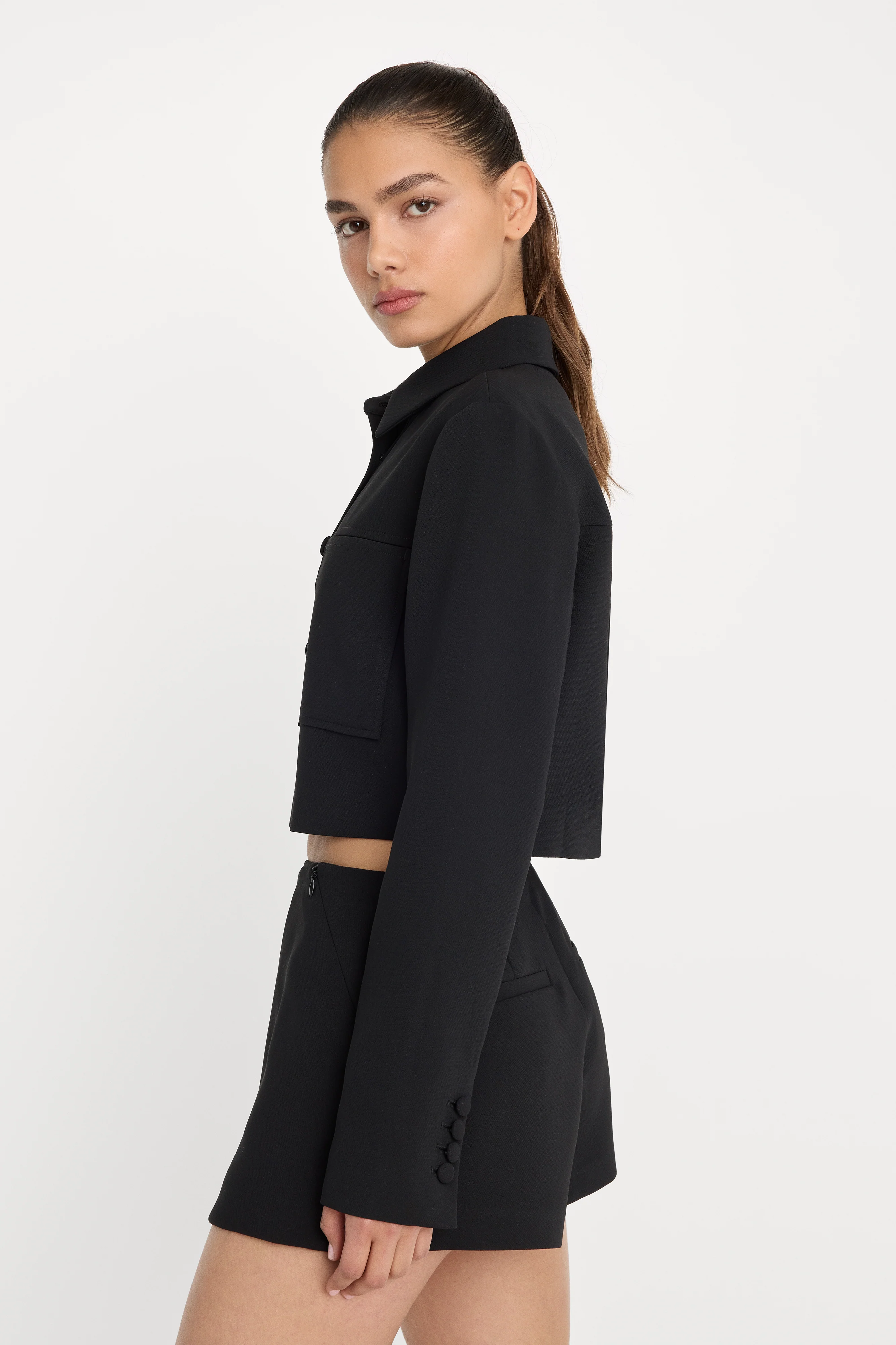 CROPPED JACKET | BLACK001 - Image 3