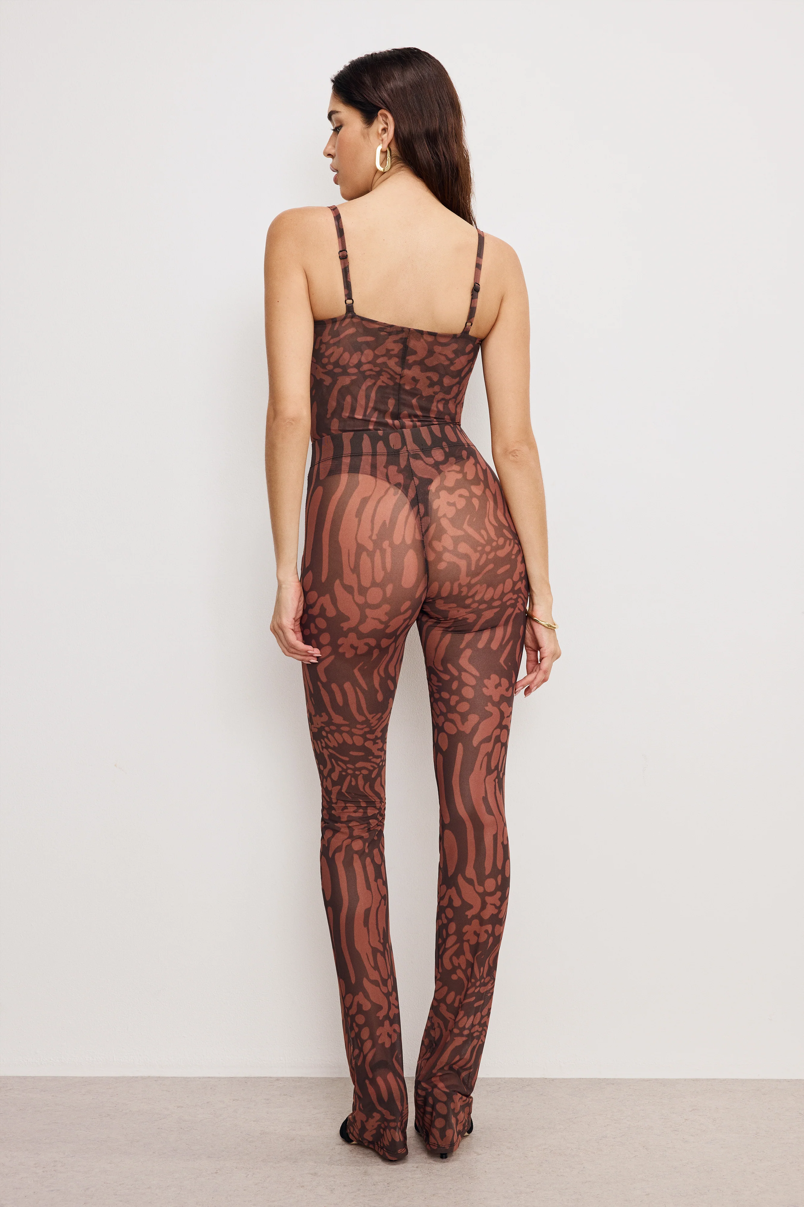 MESH MICRO BOOT LEGGINGS | JAVA WARPED LEOPARD001 - Image 4