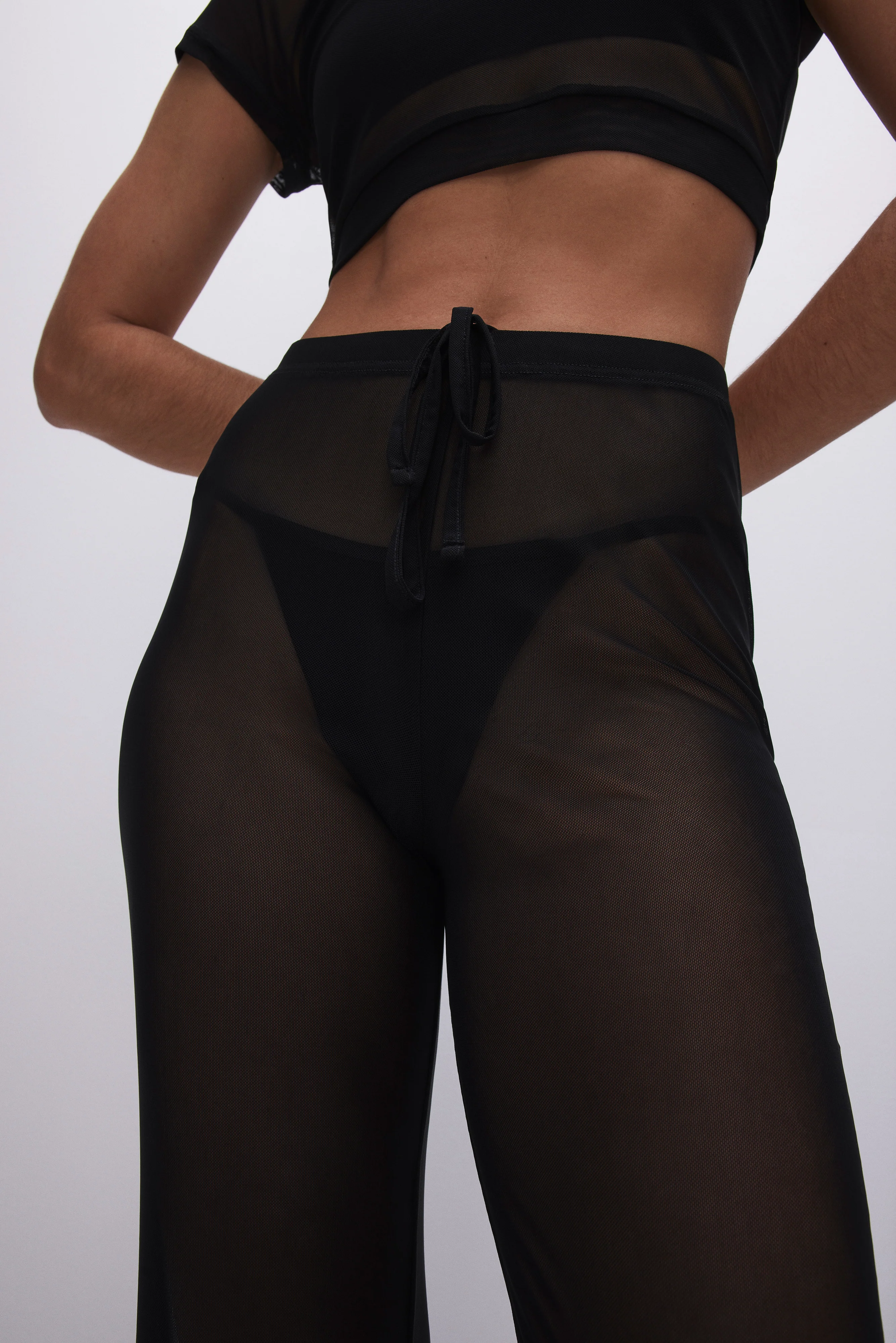 MESH WIDE PANTS | BLACK001 - Image 5