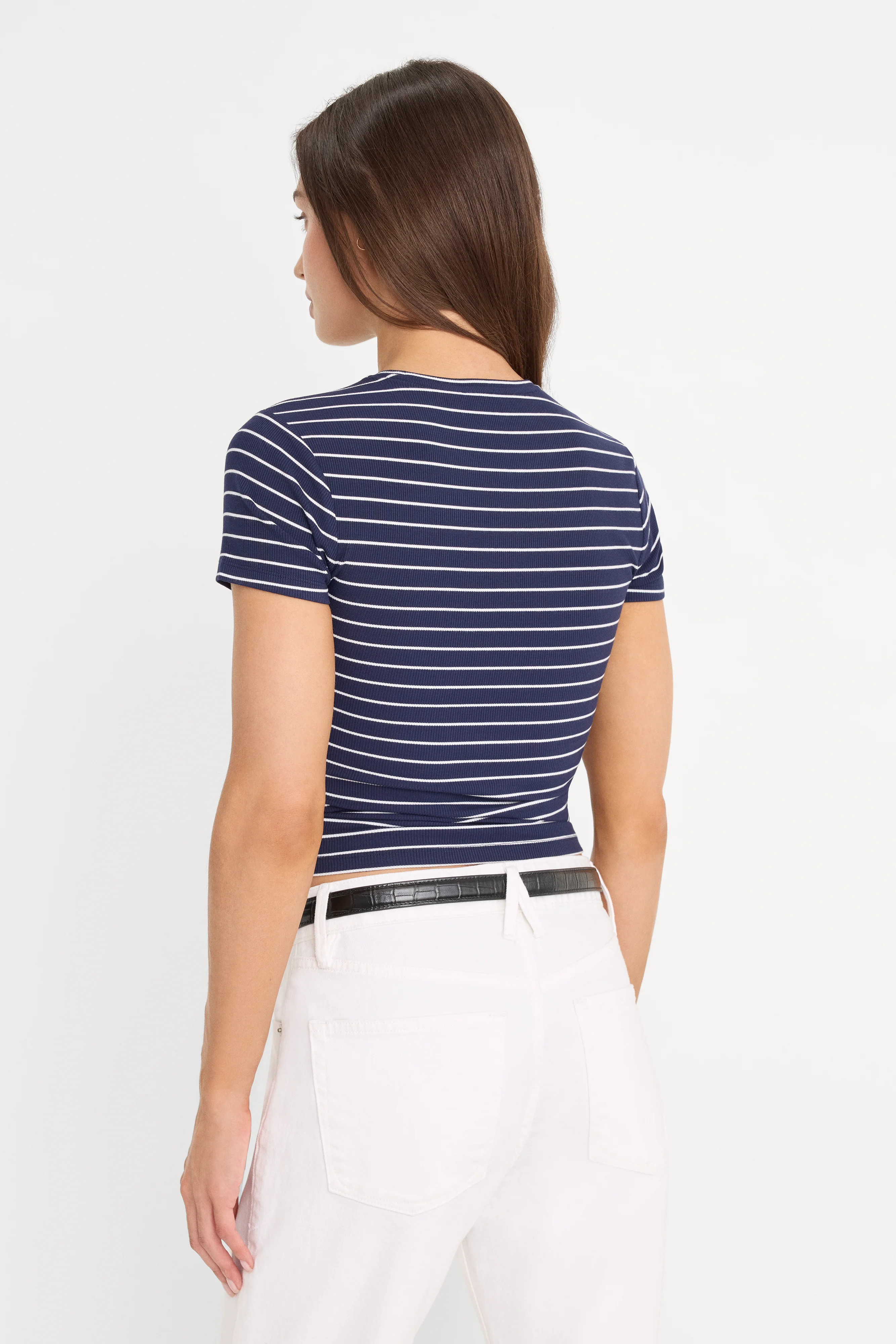 THE RIB BABY TEE | SIMPLE STRIPE HORIZON INK - Image 5