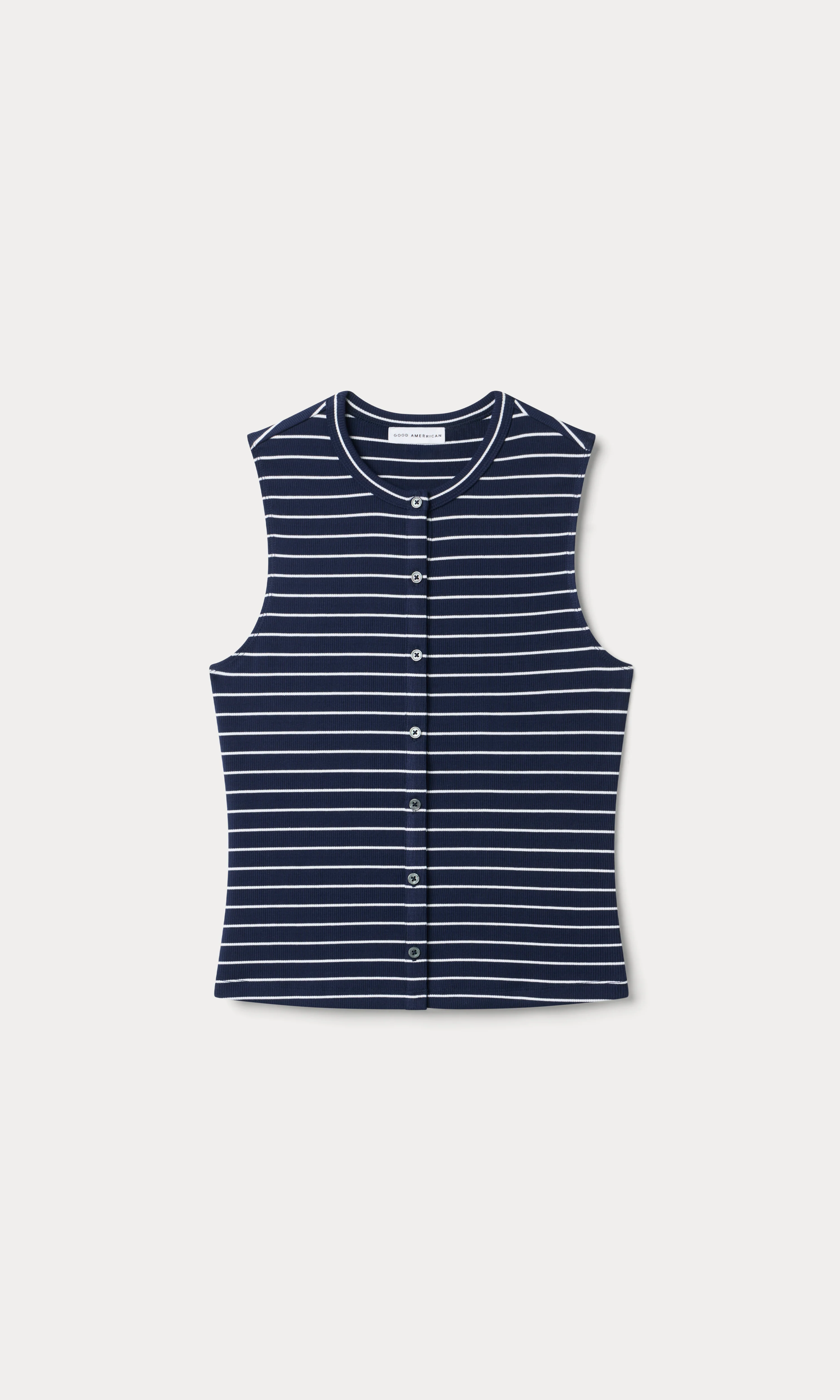 THE RIB SPLAY TOP | SIMPLE STRIPE HORIZON INK - Image 6