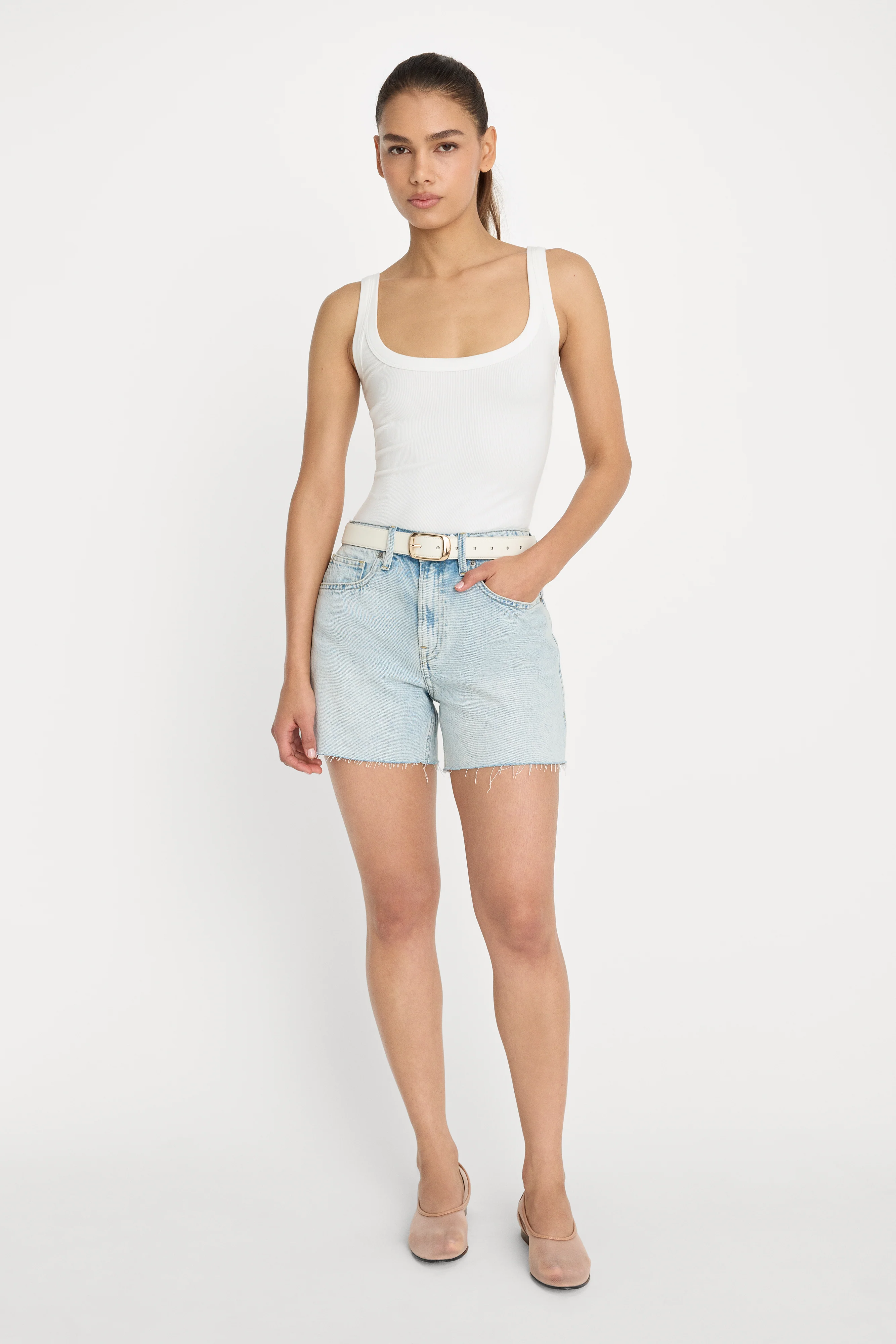 MODAL RIB TANK BODYSUIT | CHALK - Image 3