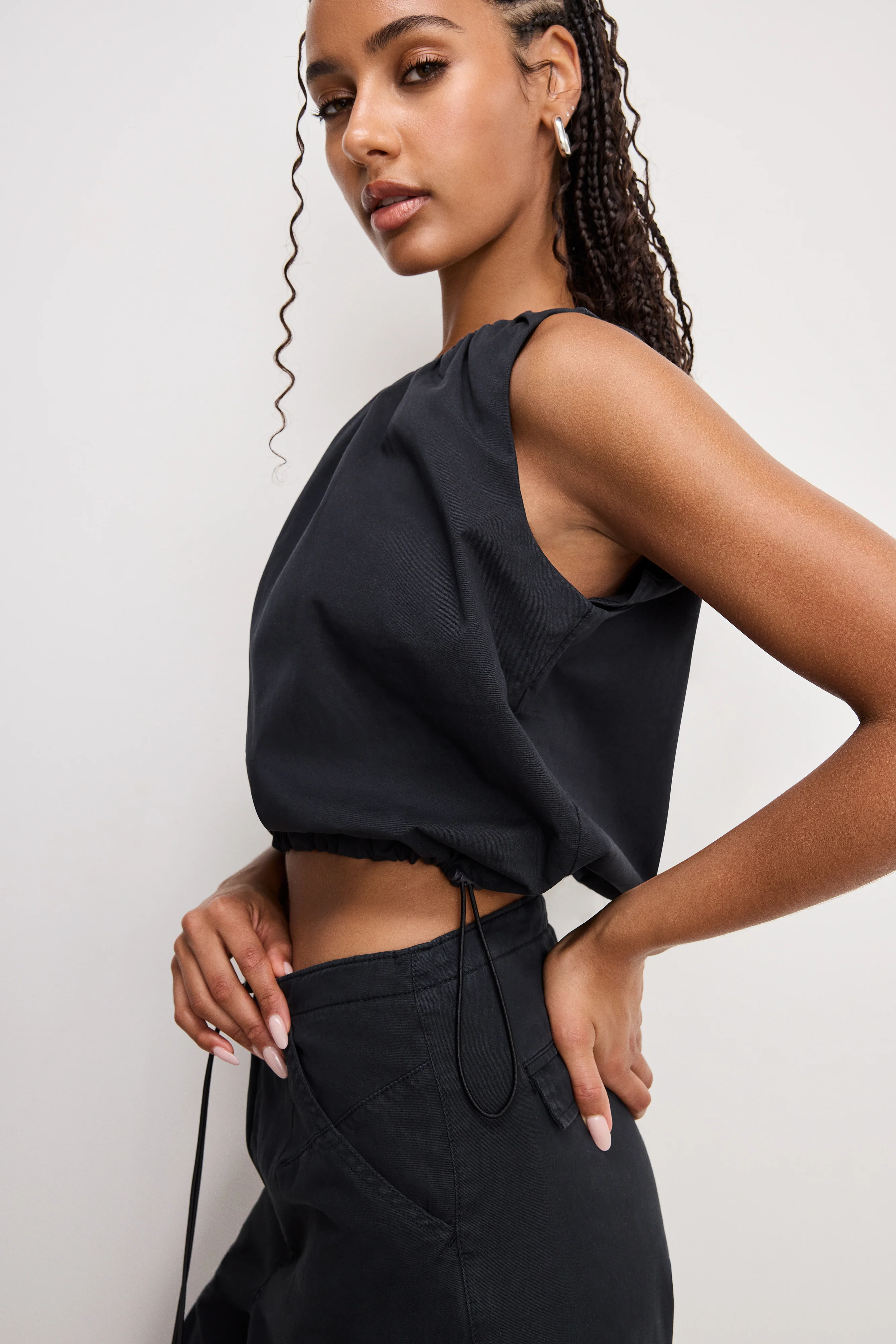 TWILL PARACHUTE BUBBLE TOP | BLACK001 - Image 3
