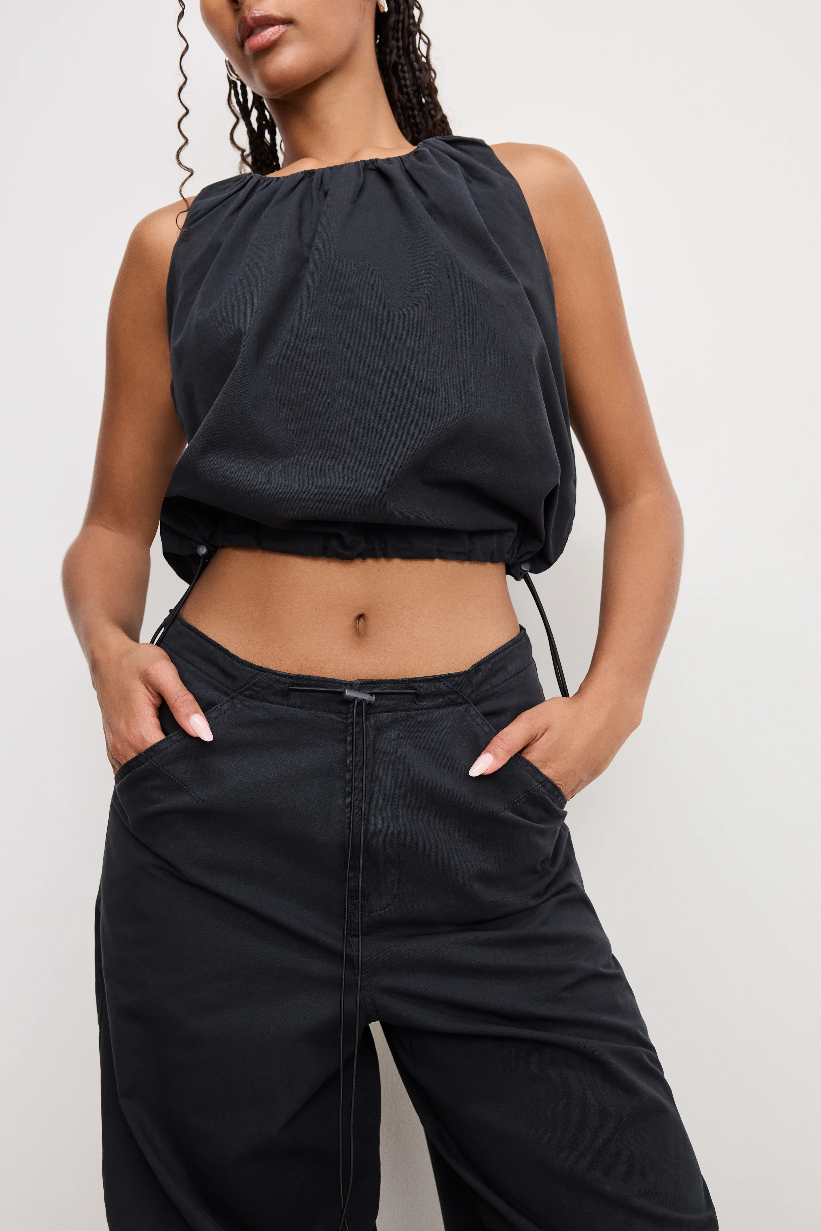 TWILL PARACHUTE PANTS | BLACK001 - Image 3